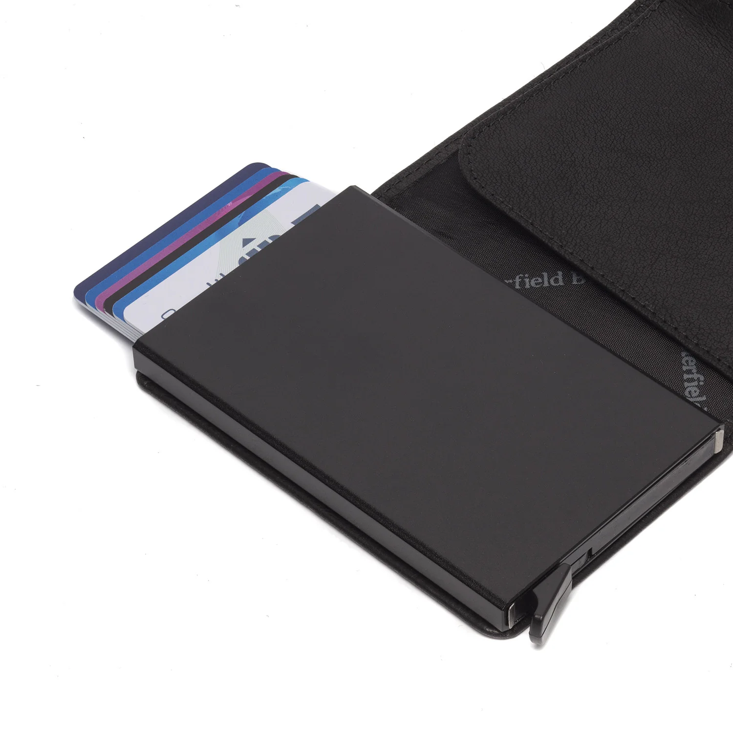 Leather Card Holder Black Portland - Image 6