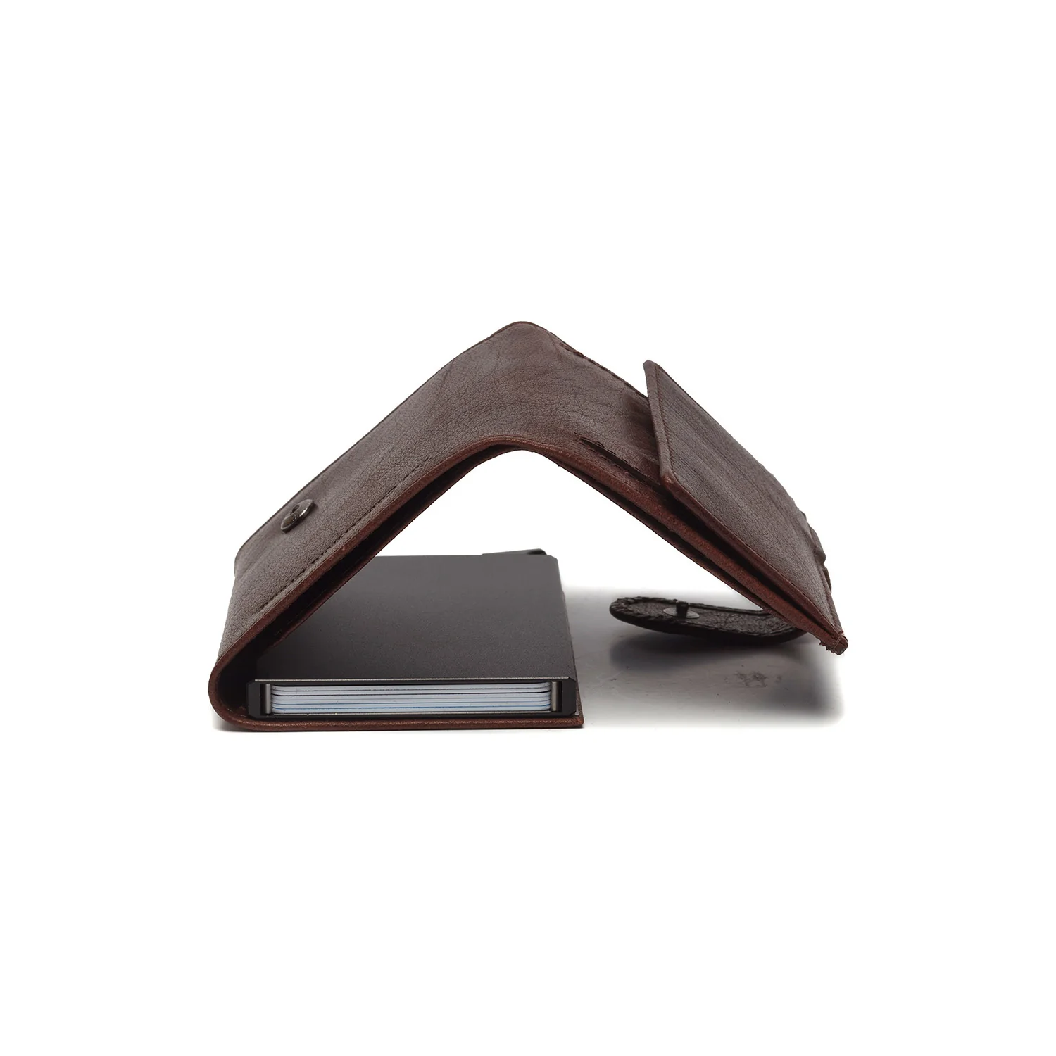 Leather Card Holder Brown Mannheim - Image 5
