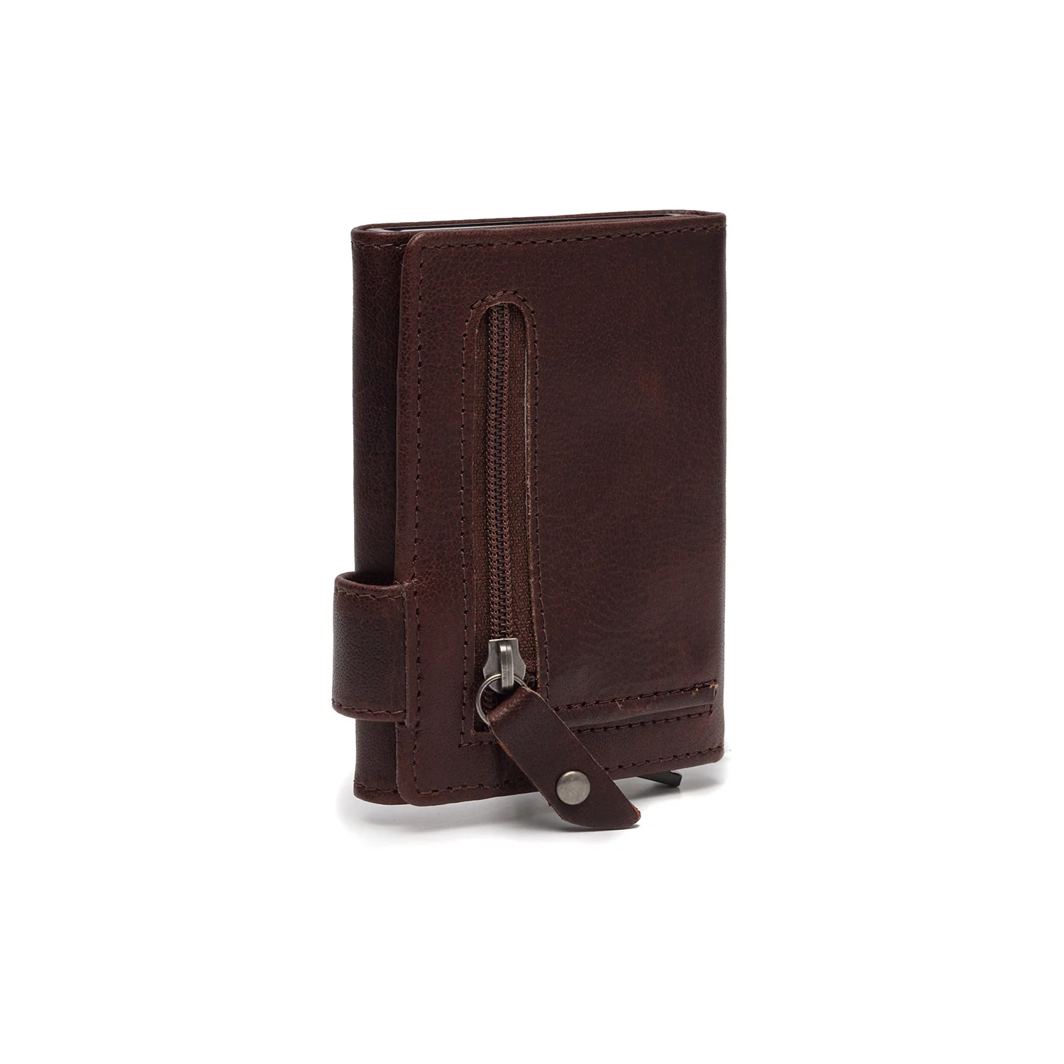 Leather Card Holder Brown Portland - Image 4