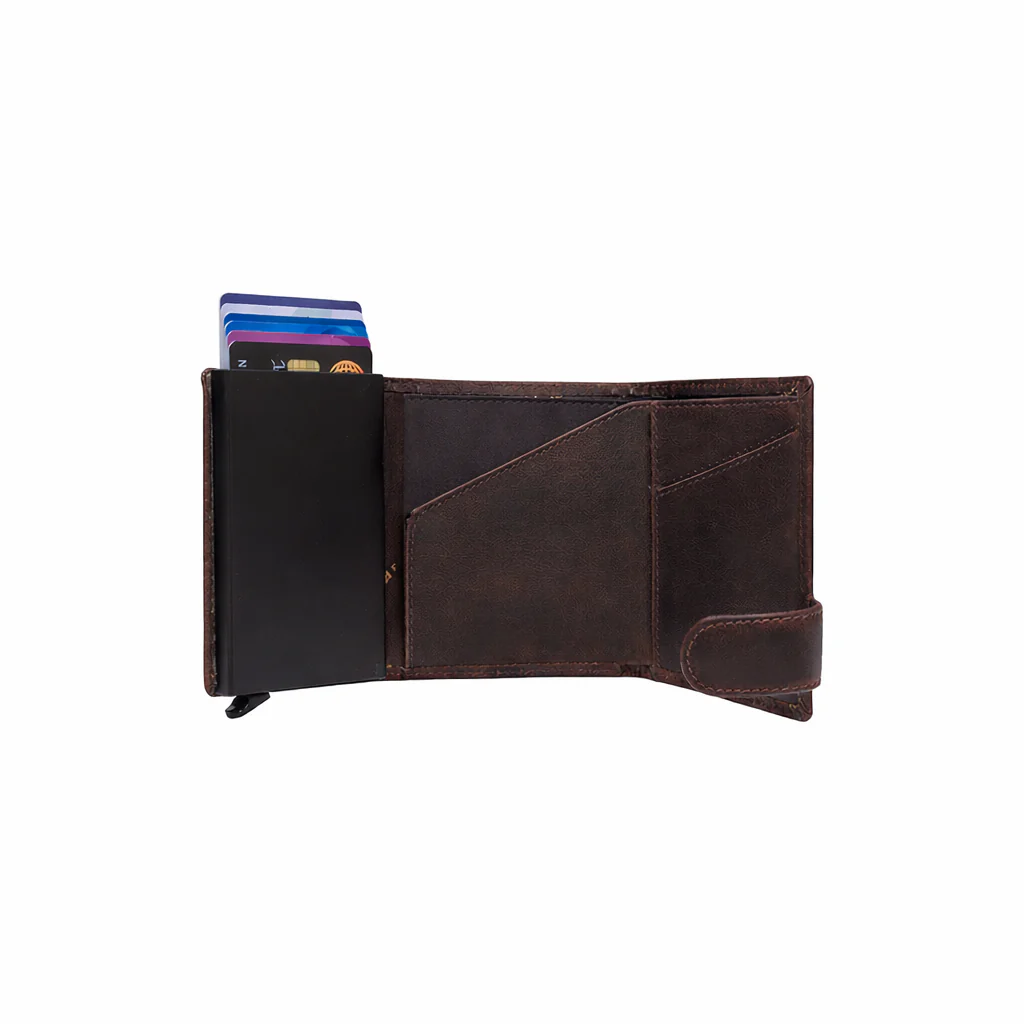Leather Card Holder Brown Portland - Image 5