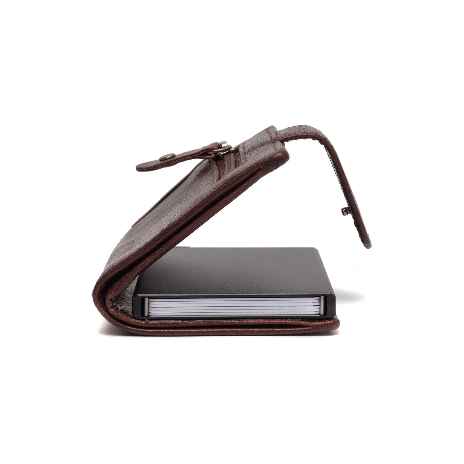 Leather Card Holder Brown Prague - Image 6