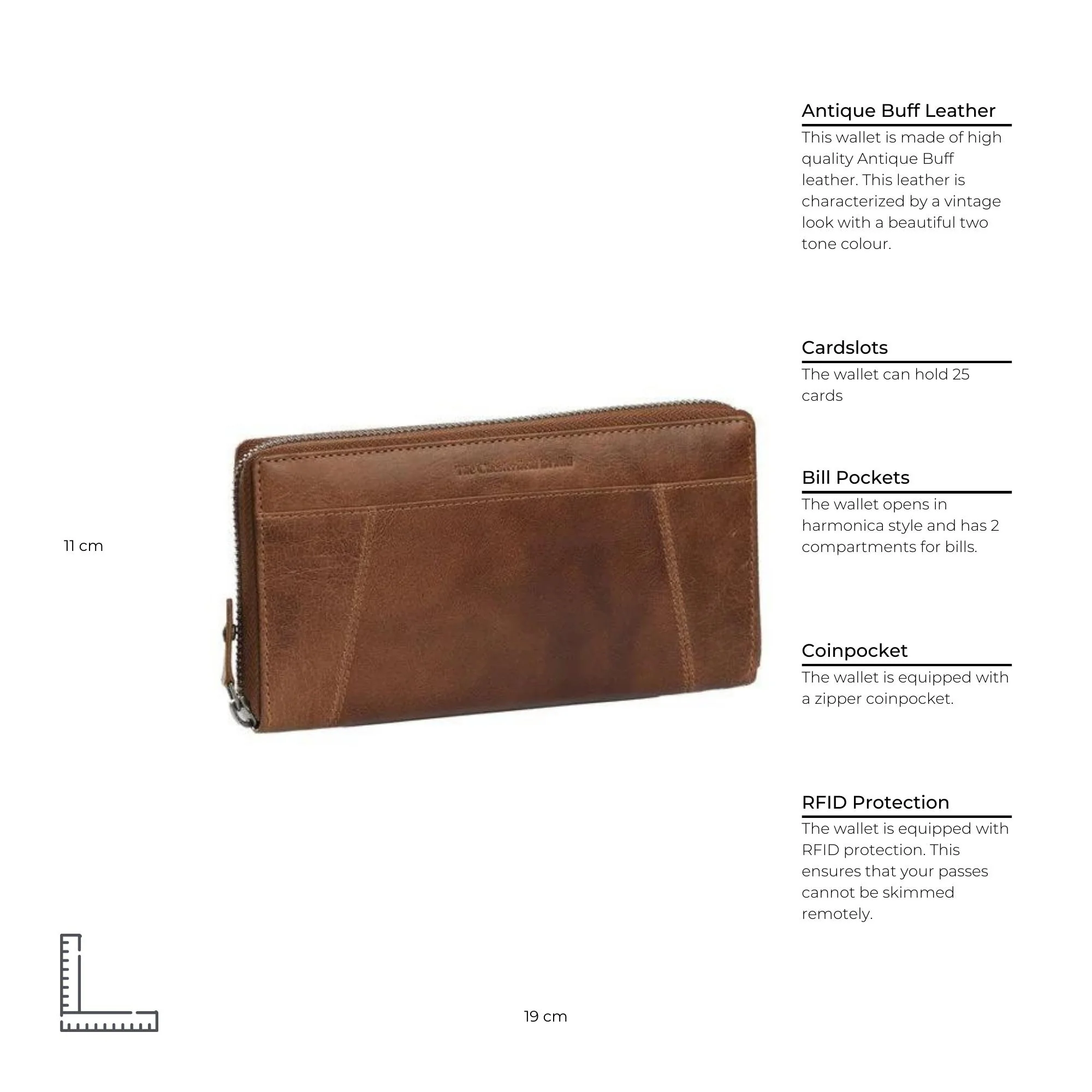 Leather Wallet Cognac Havana - Image 7