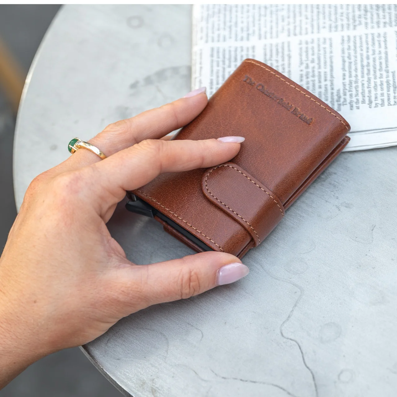 Leather Card Holder Cognac Mannheim - Image 2
