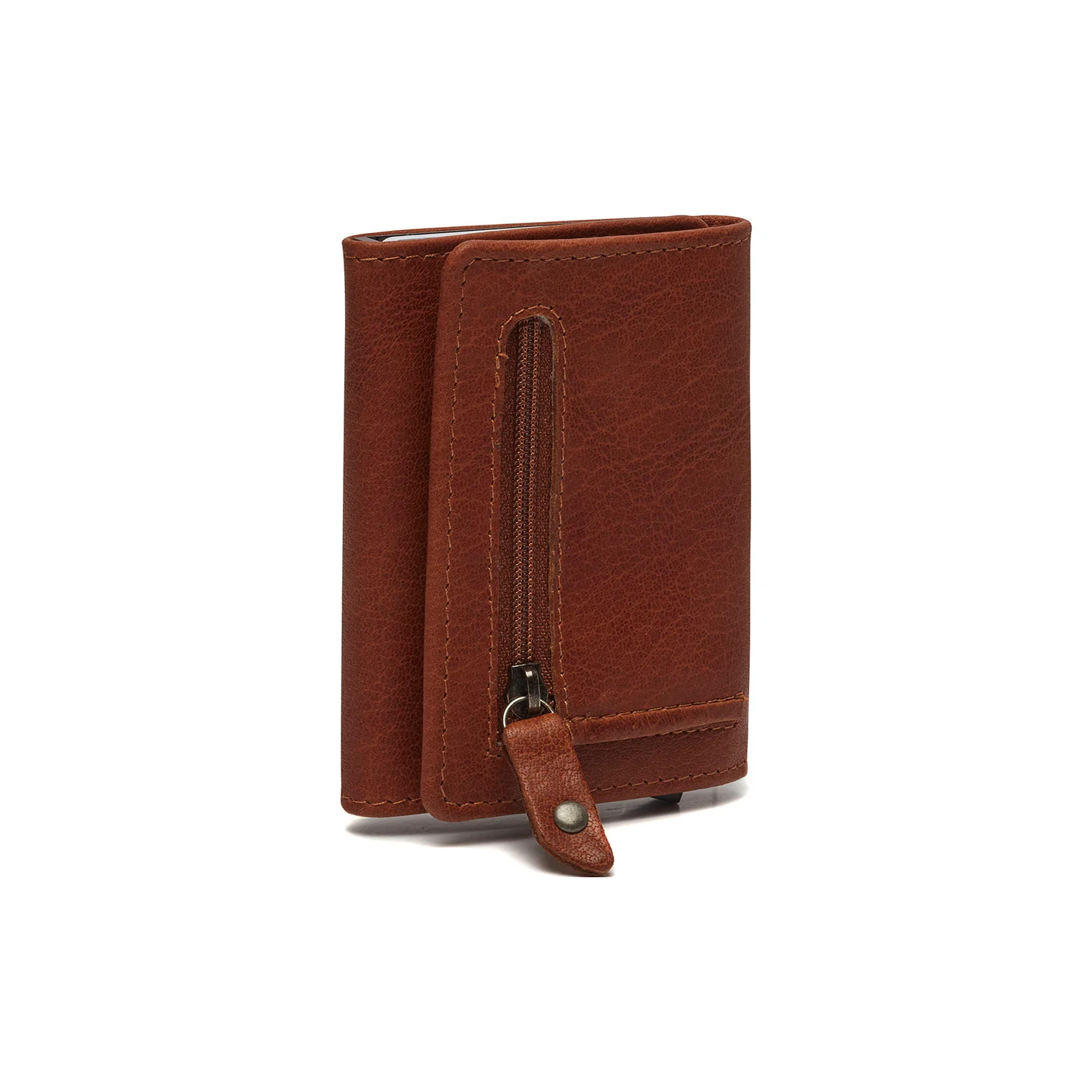 Leather Card Holder Cognac Paris - Image 4