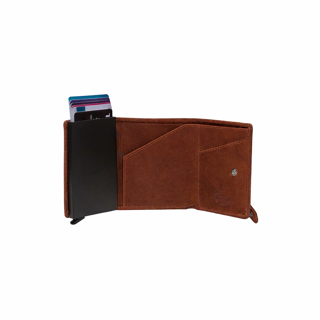 Leather Card Holder Cognac Paris - Image 5
