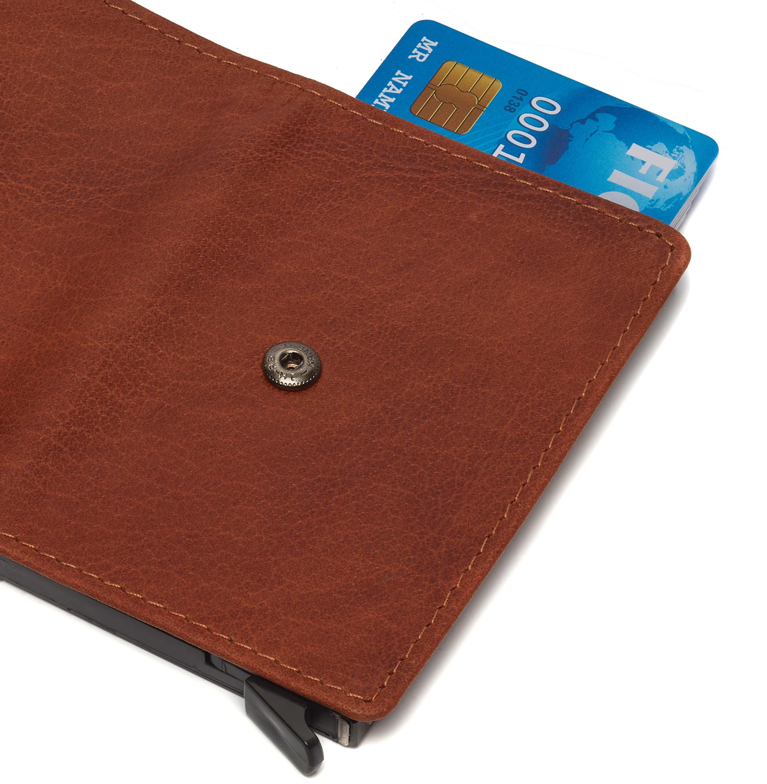 Leather Card Holder Cognac Paris - Image 7