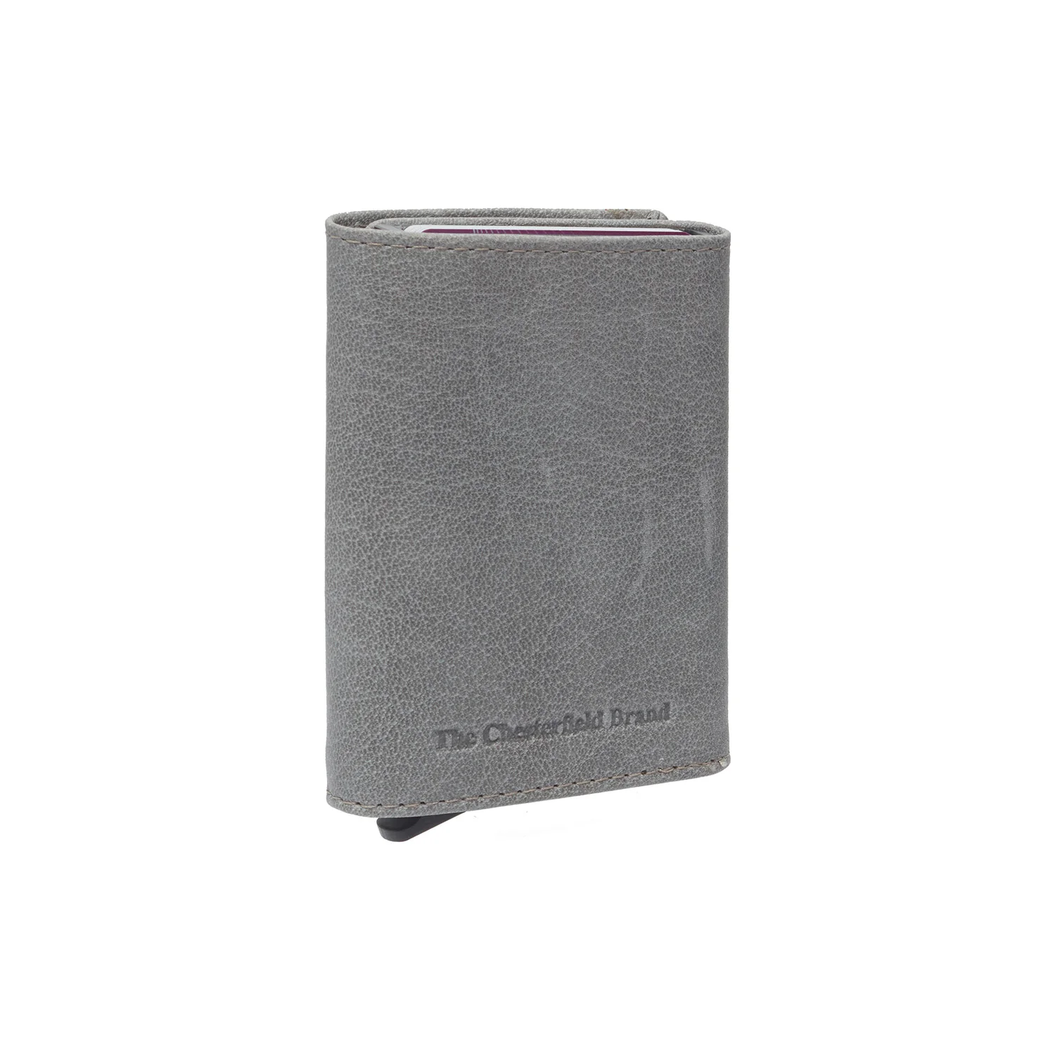 Leather Card Holder Light Grey Paris - Image 6