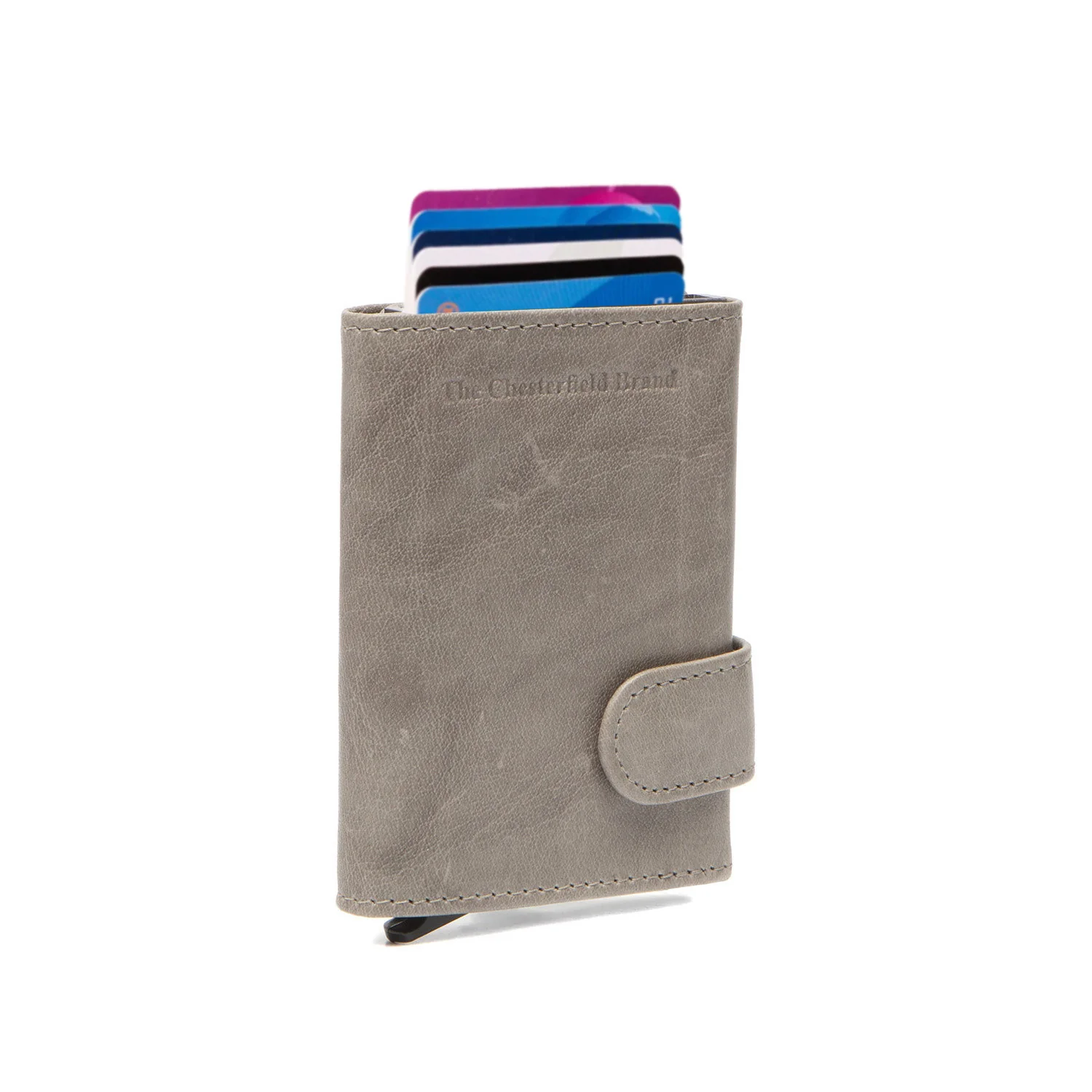 Leather Card Holder Light Grey Portland