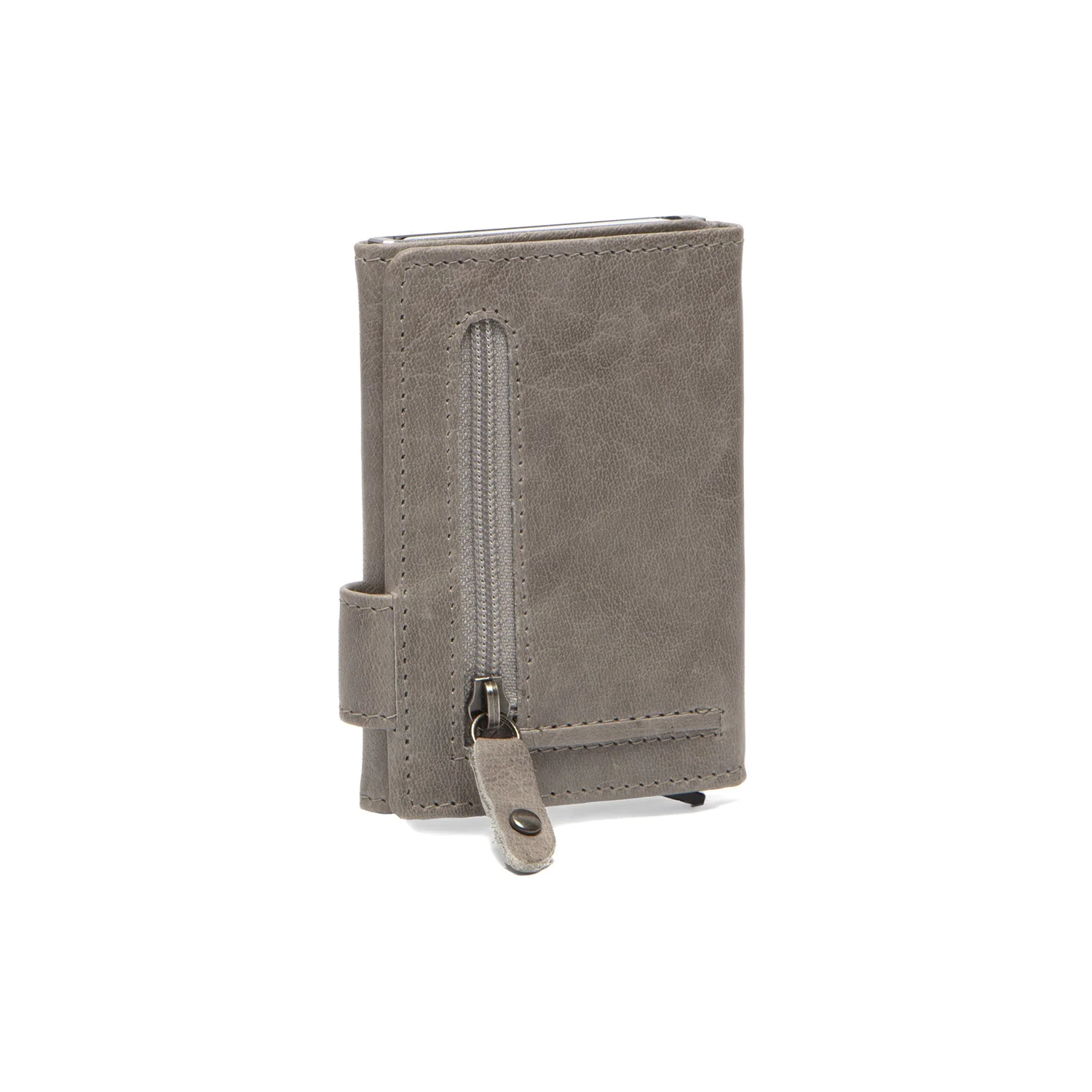 Leather Card Holder Light Grey Portland - Image 3