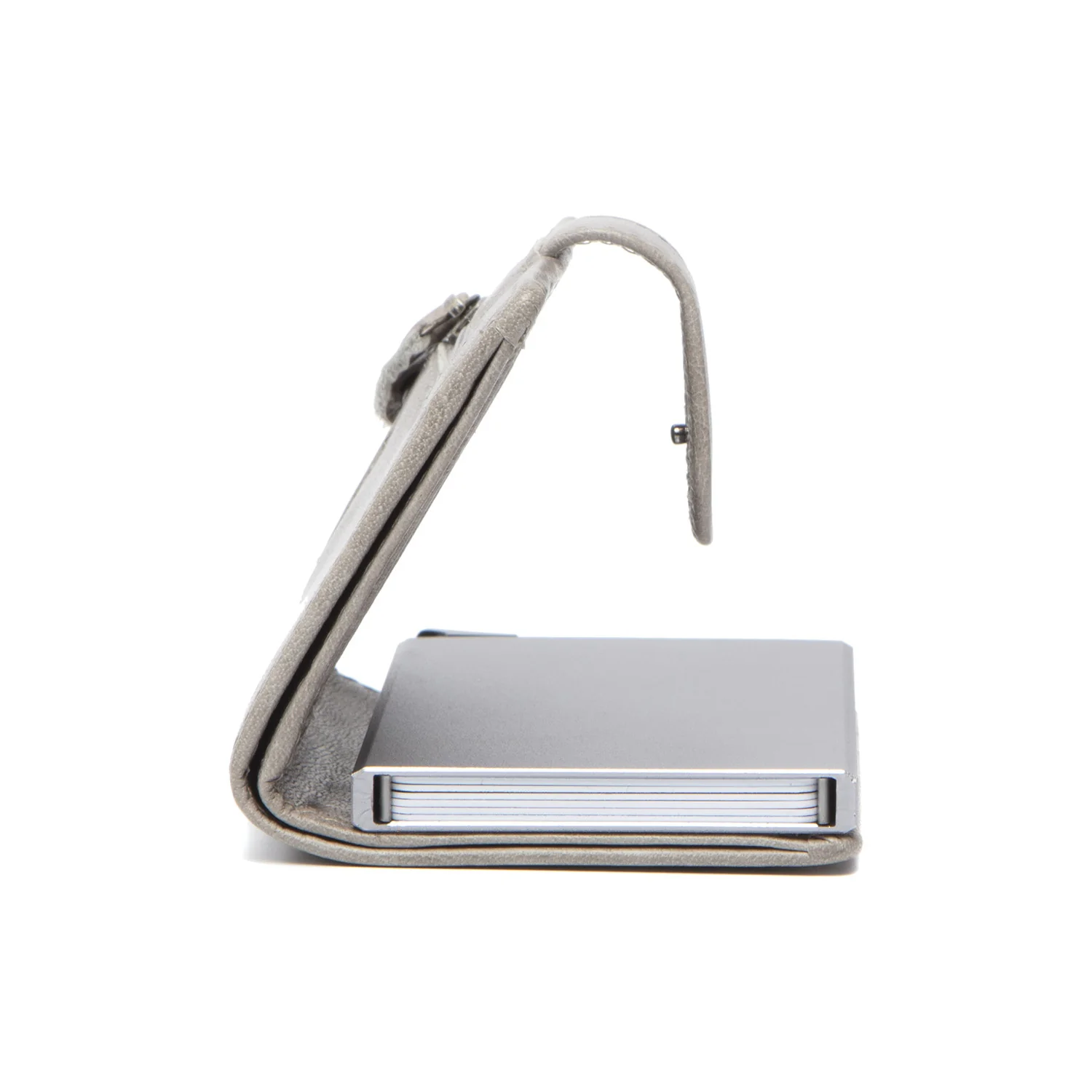 Leather Card Holder Light Grey Prague - Image 5