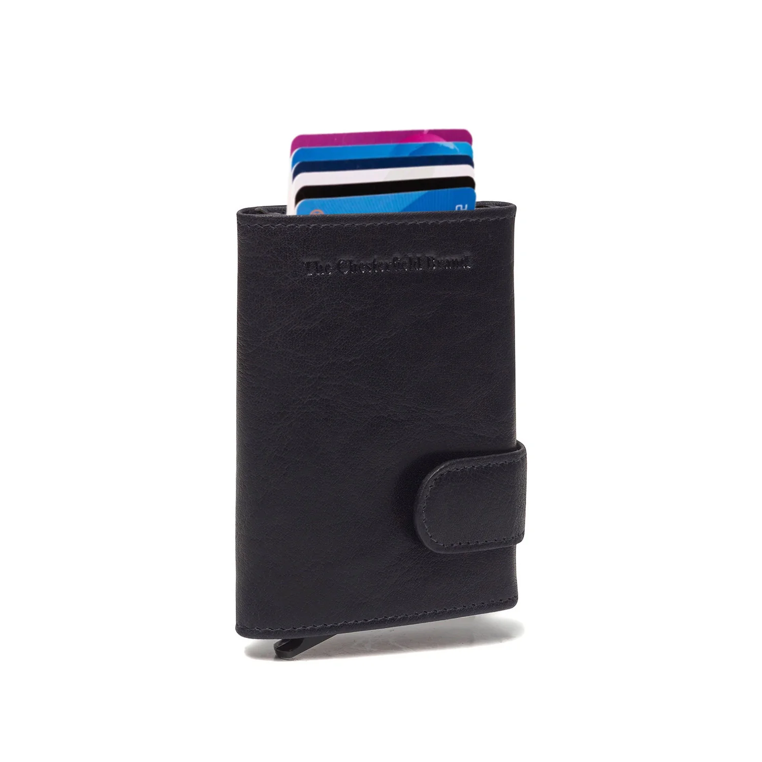Leather Card Holder Navy Mannheim