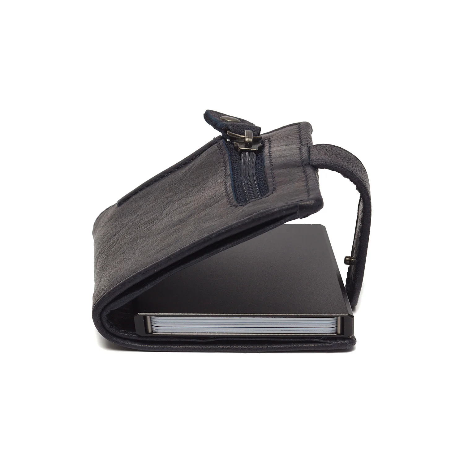 Leather Card Holder Navy Prague - Image 6