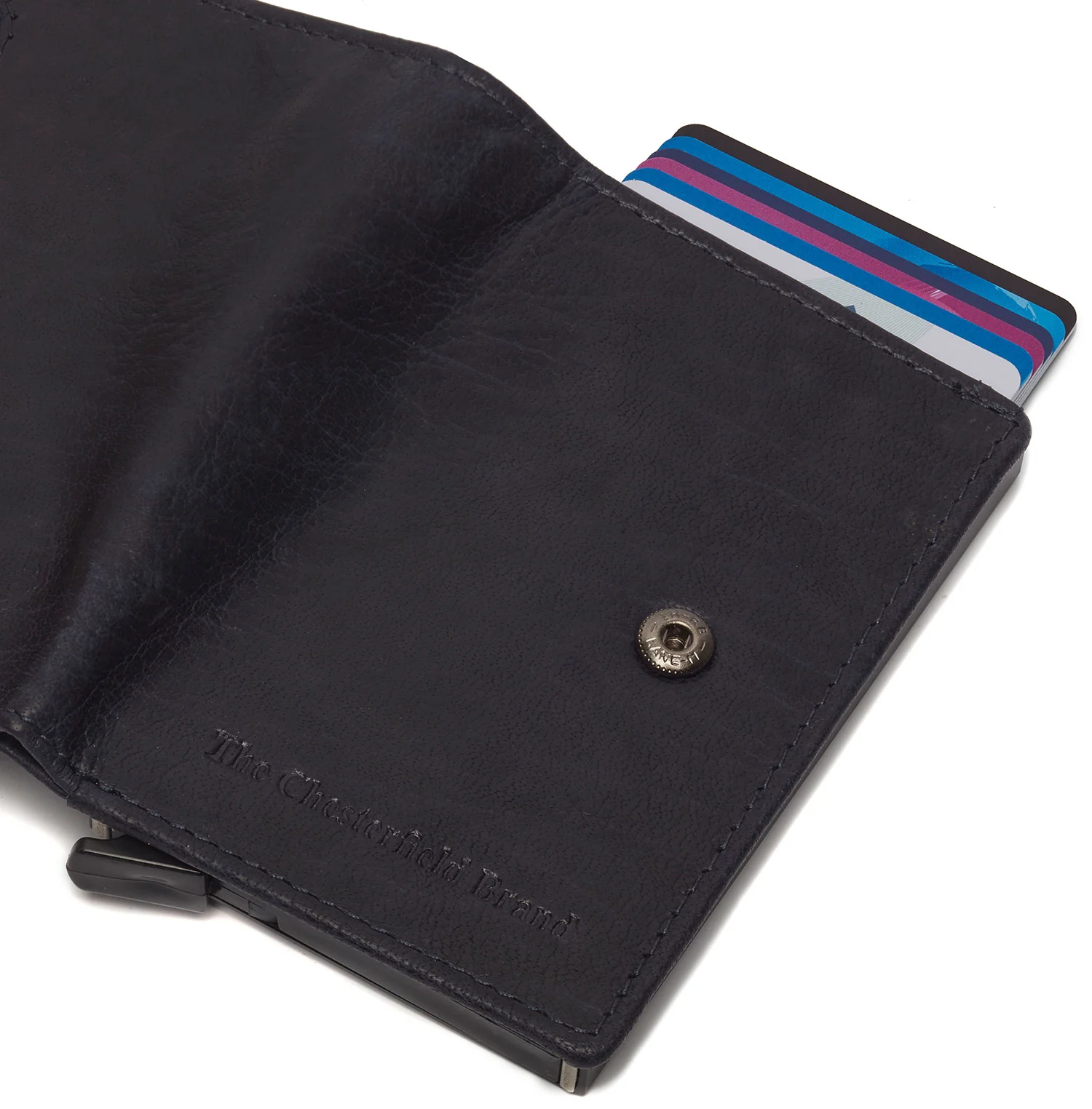 Leather Card Holder Navy Prague - Image 7