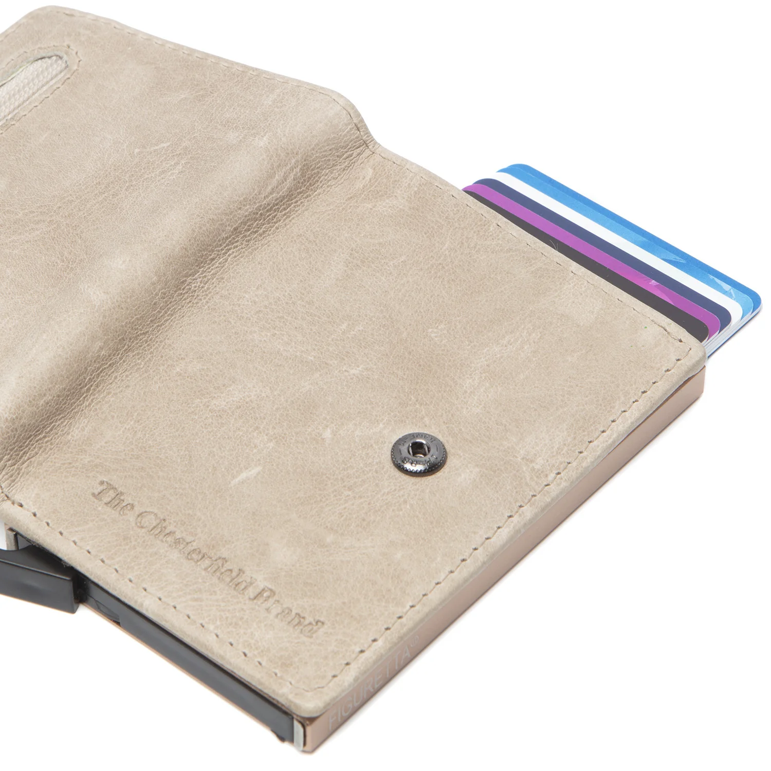 Leather Card Holder Off White Prague - Image 6
