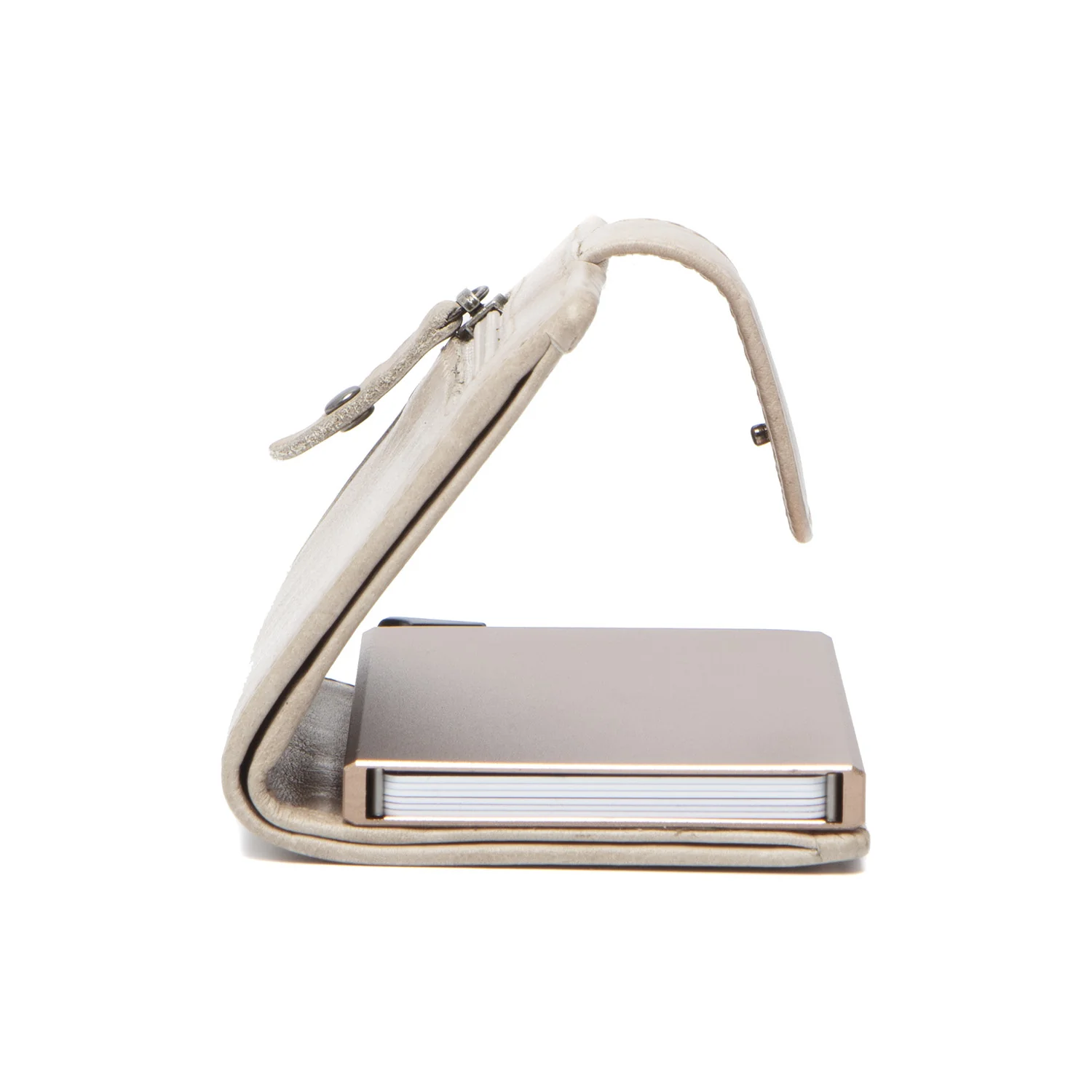 Leather Card Holder Off White Prague - Image 7