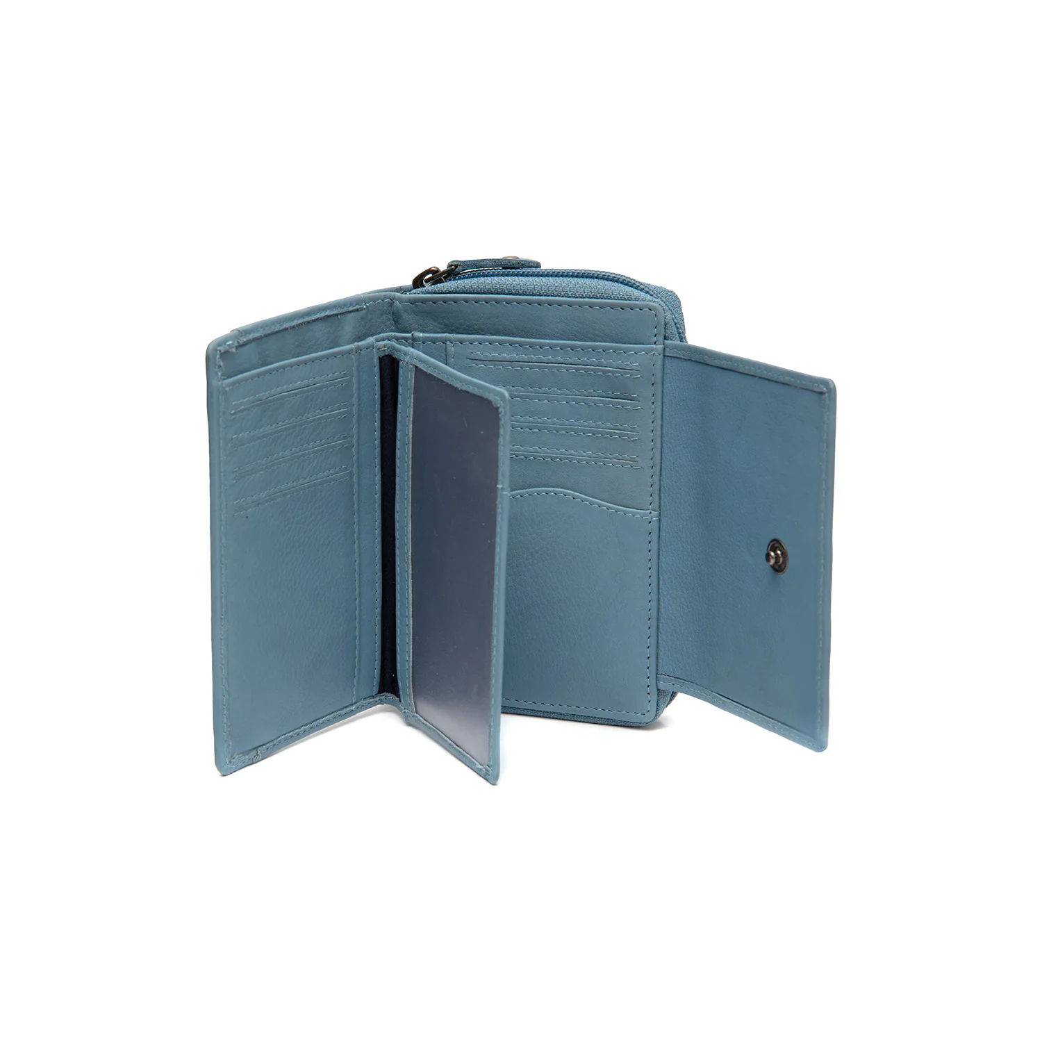 Leather Wallet Sky Blue Orveta - Image 4