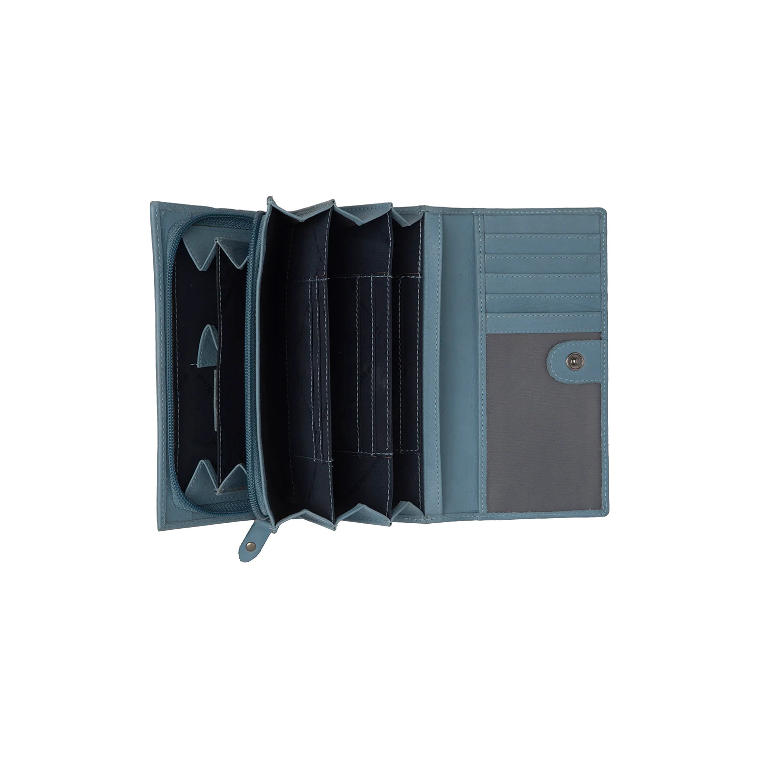 Leather Wallet Sky Blue Valetta - Image 3