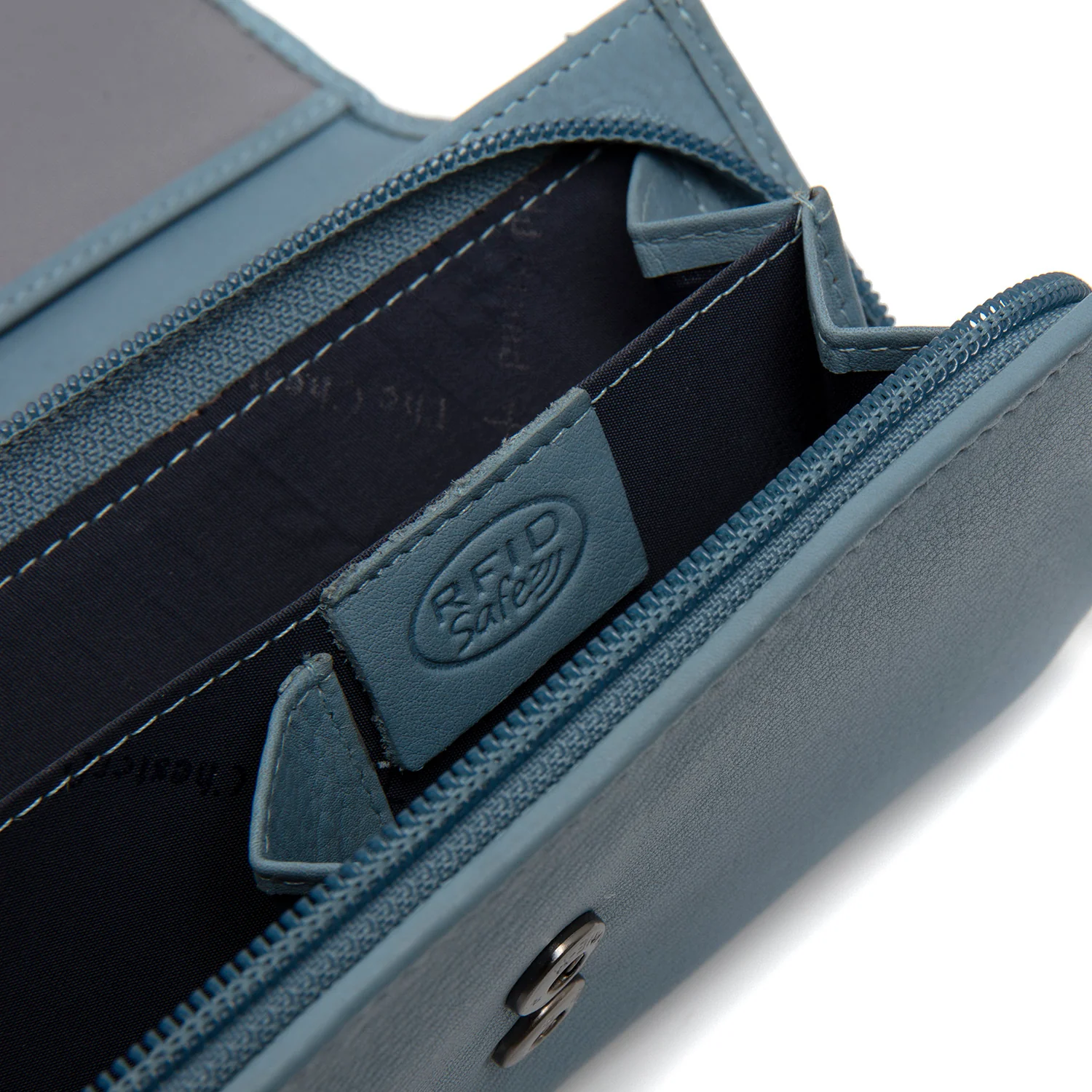 Leather Wallet Sky Blue Valetta - Image 5