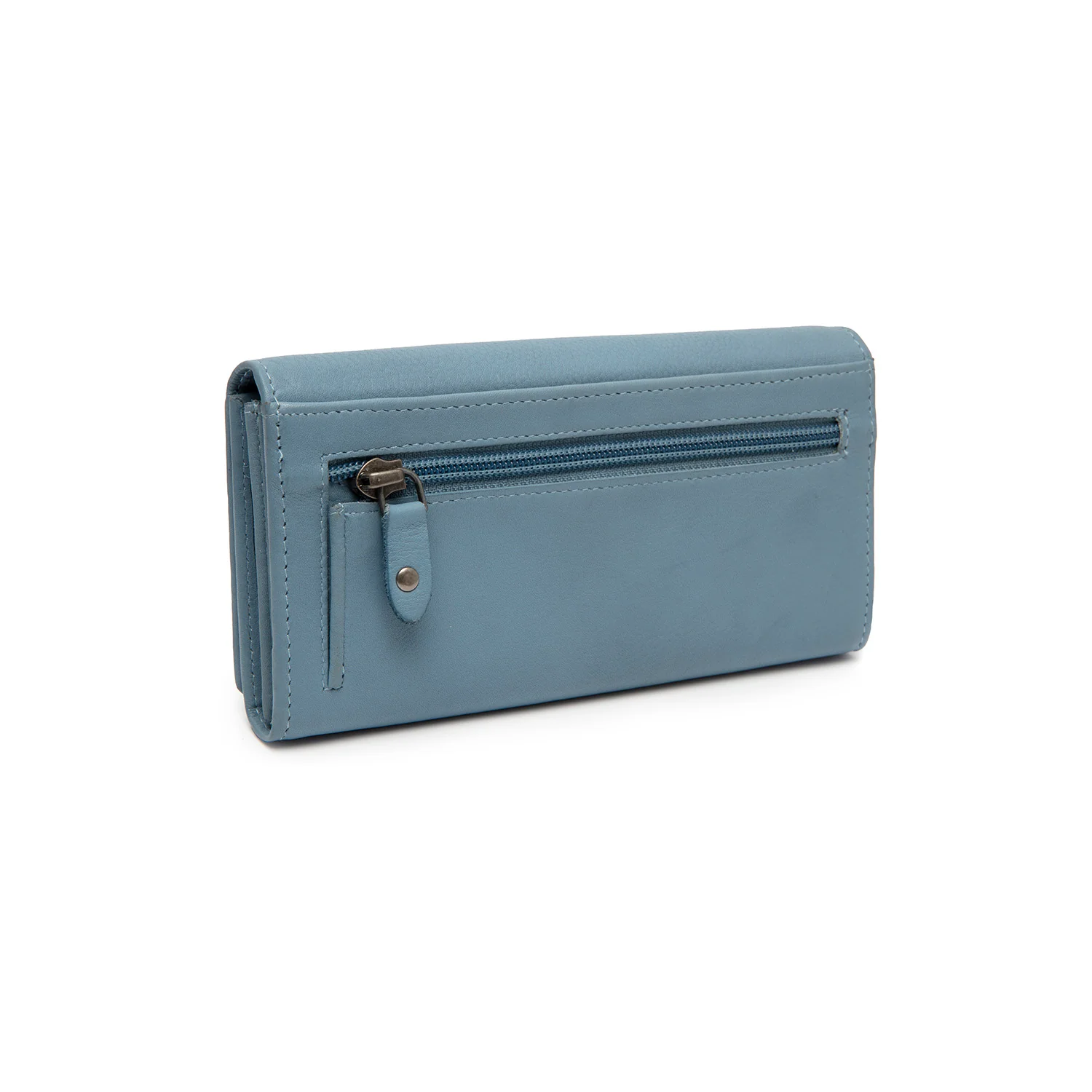 Leather Wallet Sky Blue Valetta - Image 6