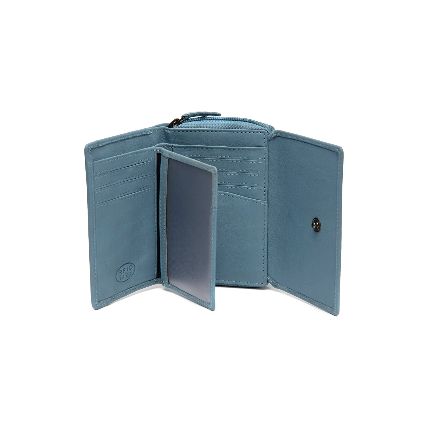 Leather Wallet Sky Blue Zelan - Image 3
