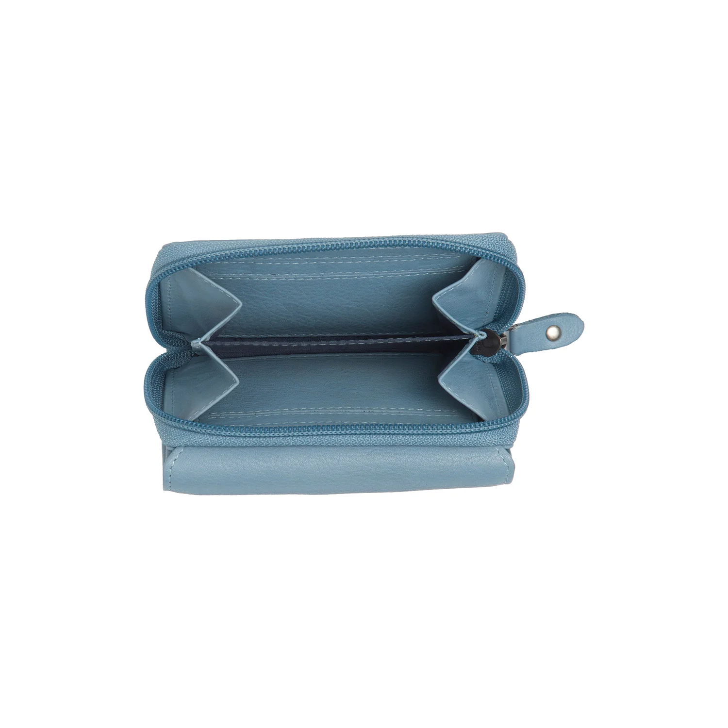 Leather Wallet Sky Blue Zelan - Image 4