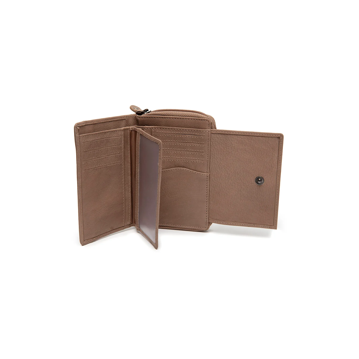 Leather Wallet Taupe Orveta - Image 4