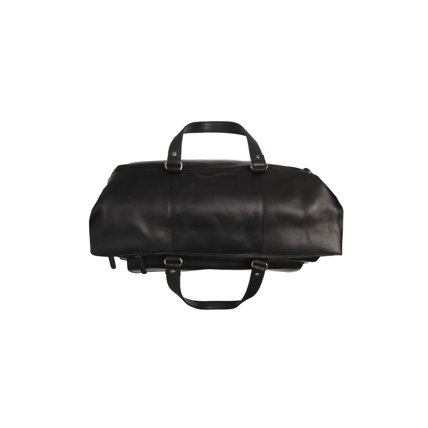 Leather Weekender Bag Black Lazio - Image 3
