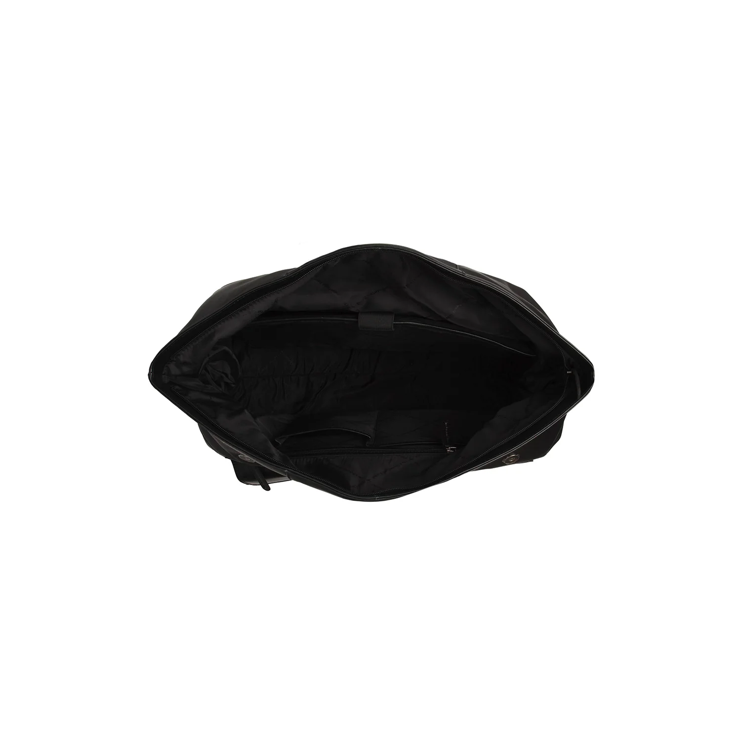 Leather Weekender Bag Black Lazio - Image 4