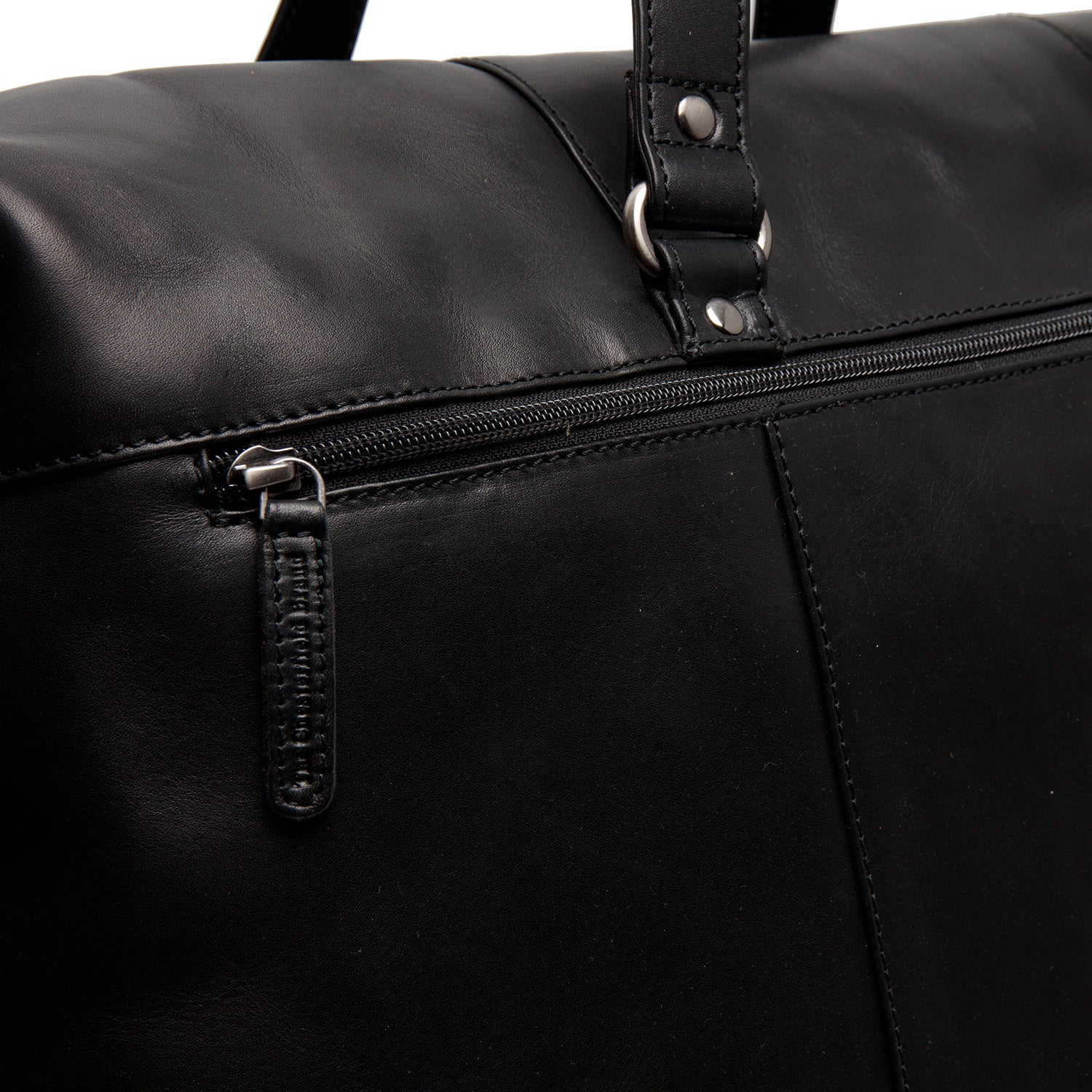 Leather Weekender Bag Black Lazio - Image 6