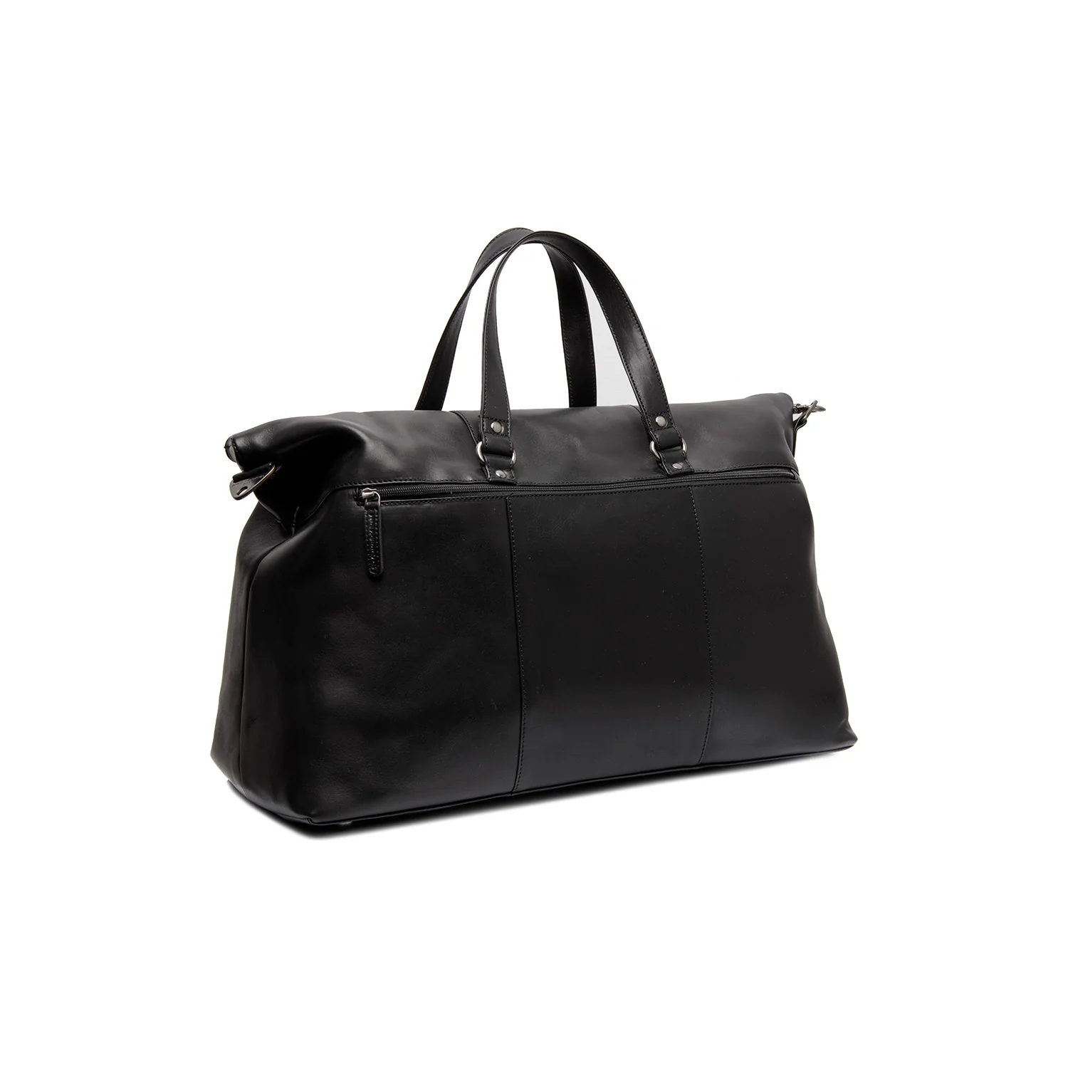 Leather Weekender Bag Black Lazio - Image 7