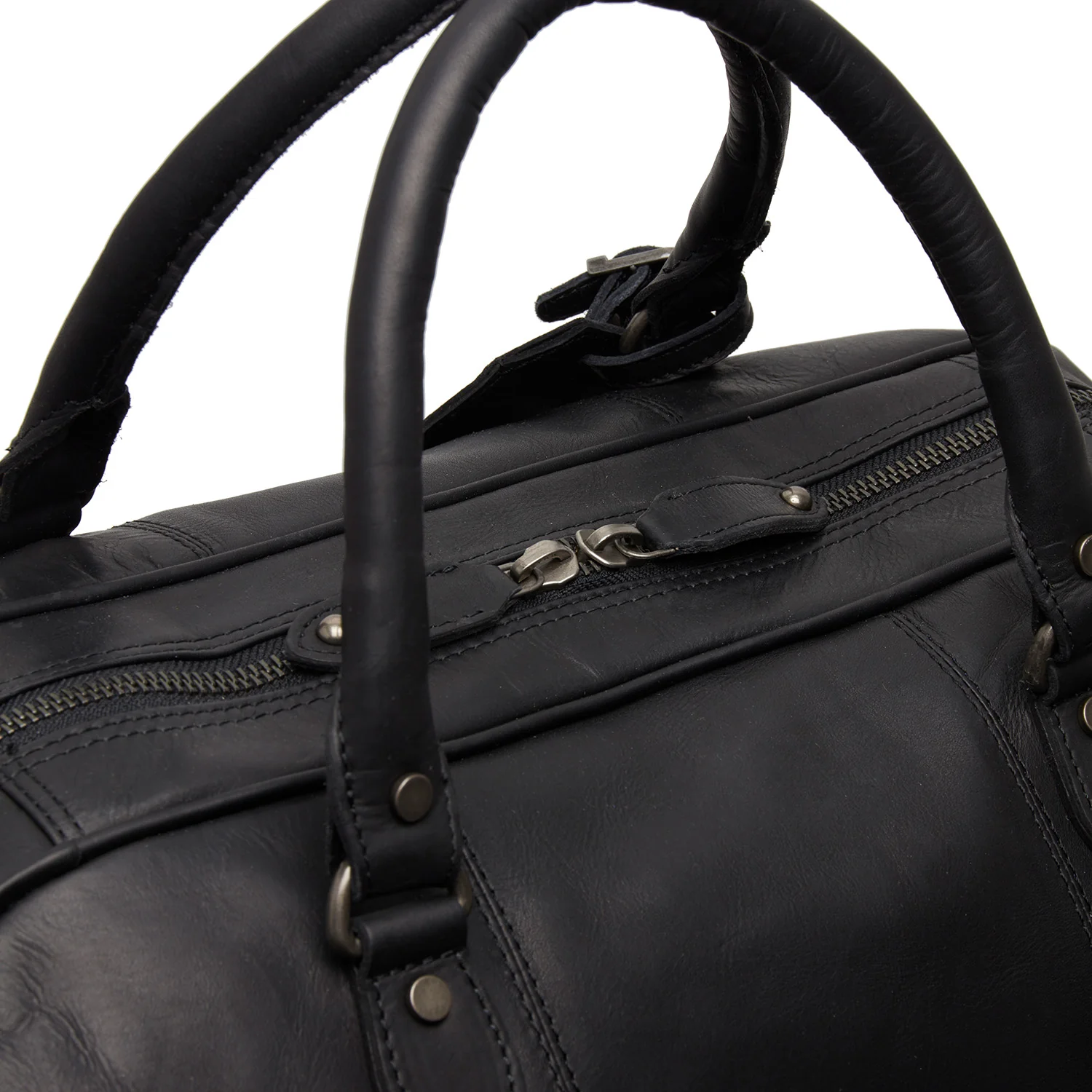 Leather Weekender Bag Black Liam - Image 6
