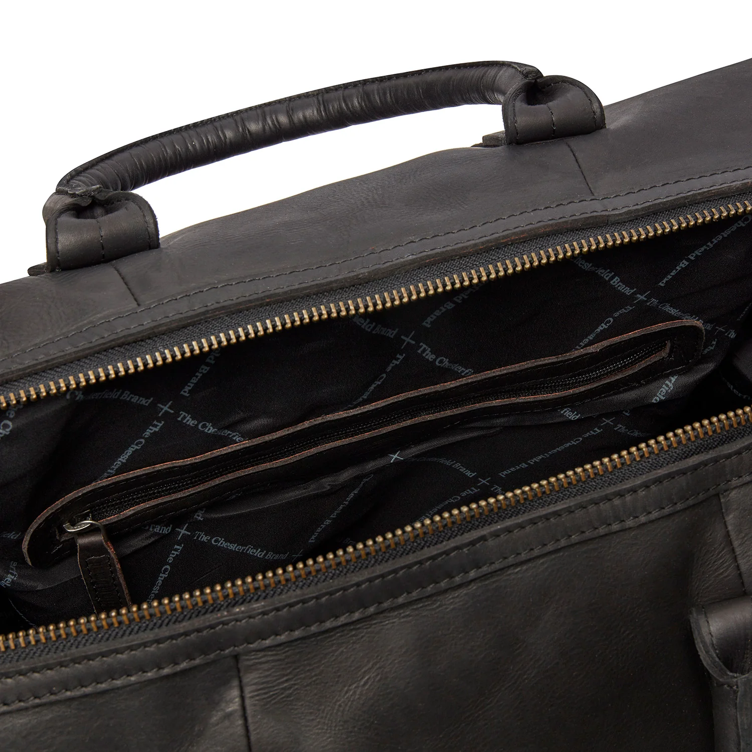 Leather Weekender Bag Black Portsmouth - Image 4