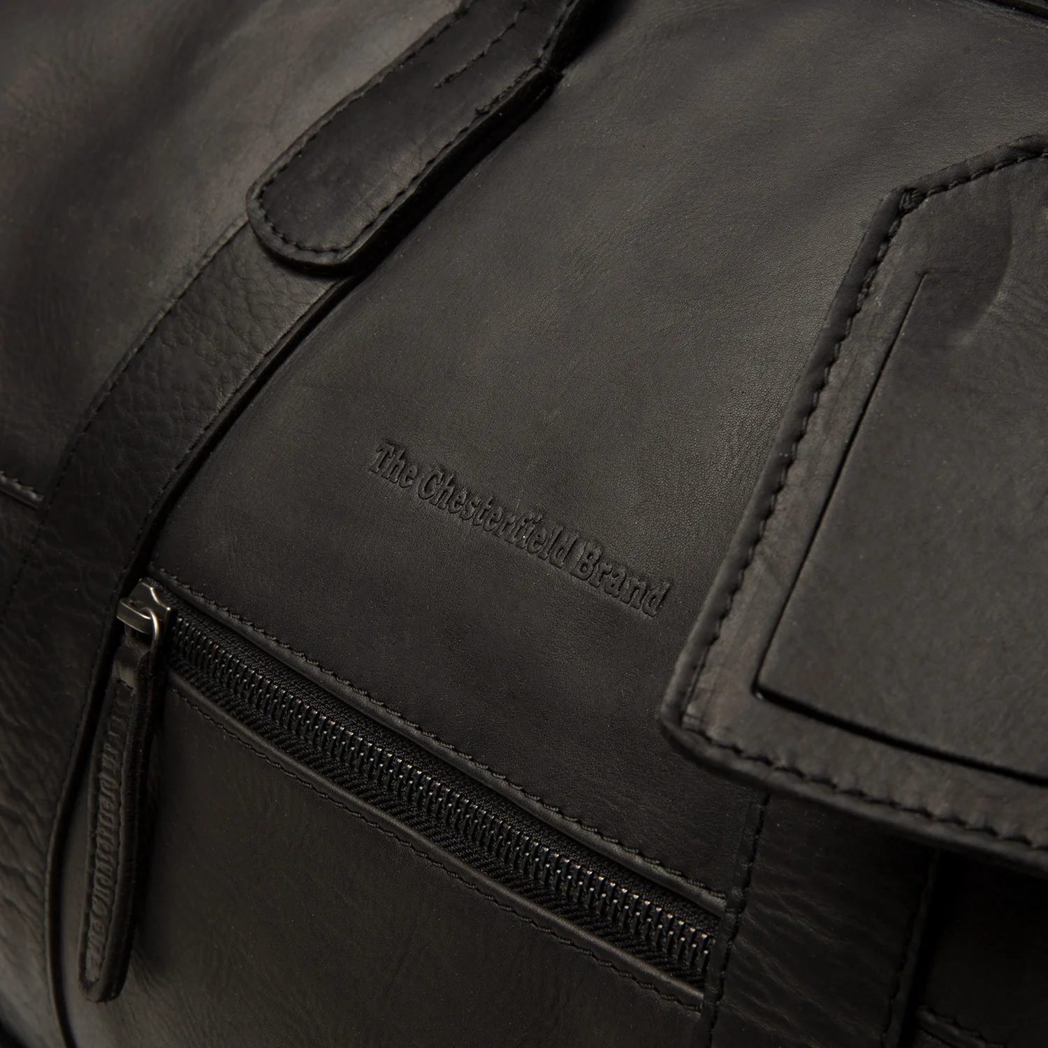 Leather Weekender Bag Black Portsmouth - Image 6