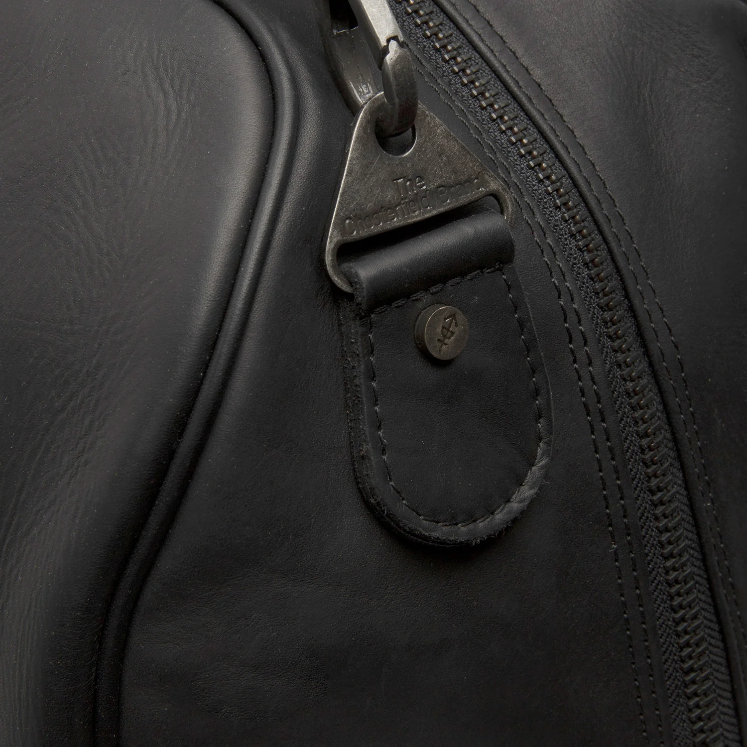 Leather Weekender Bag Black William - Image 4