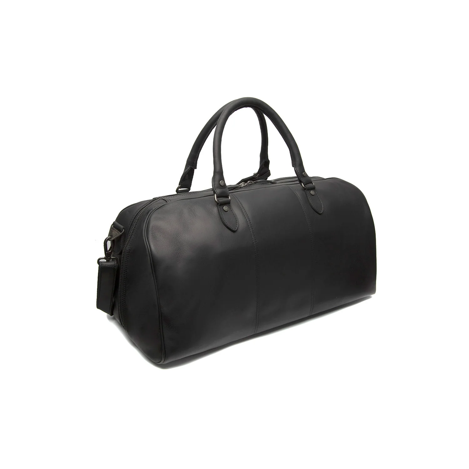 Leather Weekender Bag Black William - Image 8