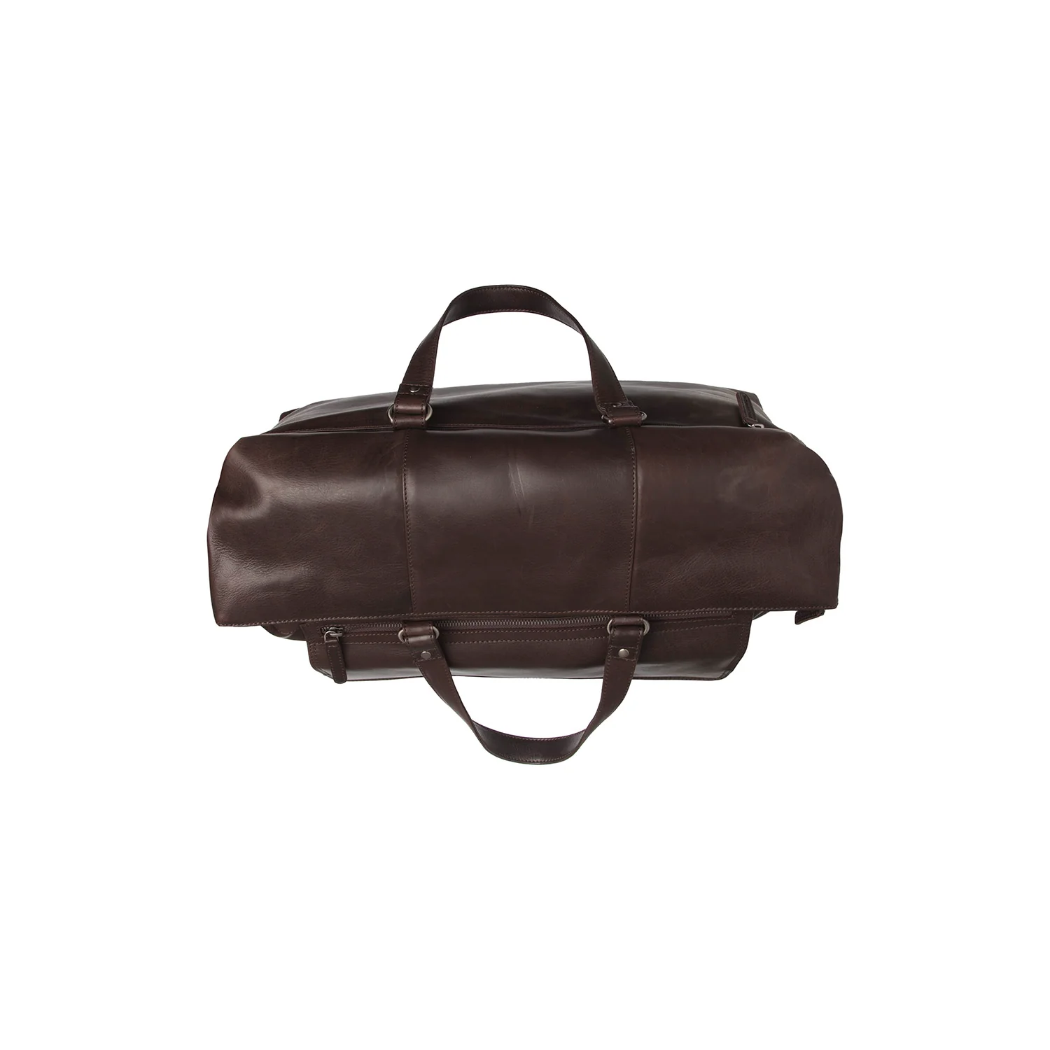 Leather Weekender Bag Brown Lazio - Image 2