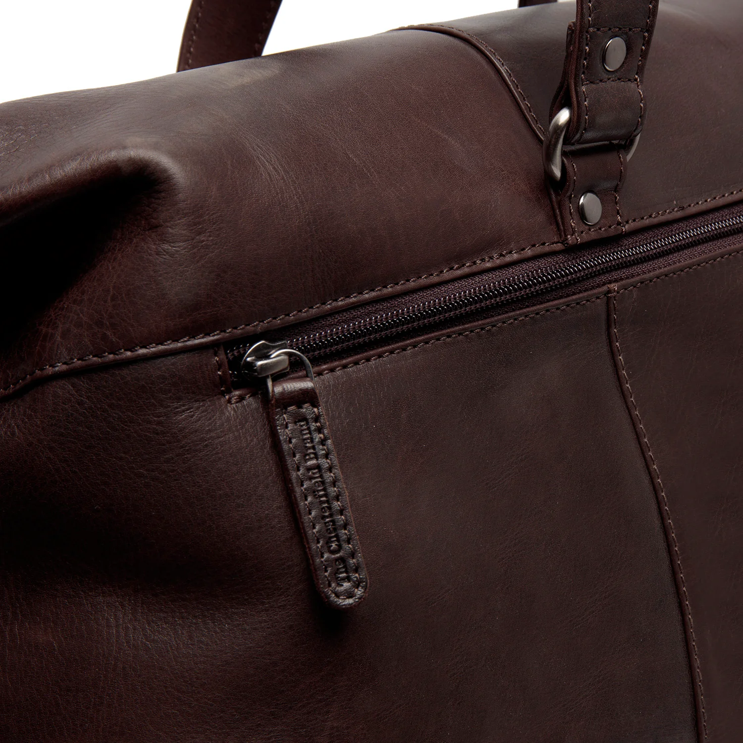 Leather Weekender Bag Brown Lazio - Image 4
