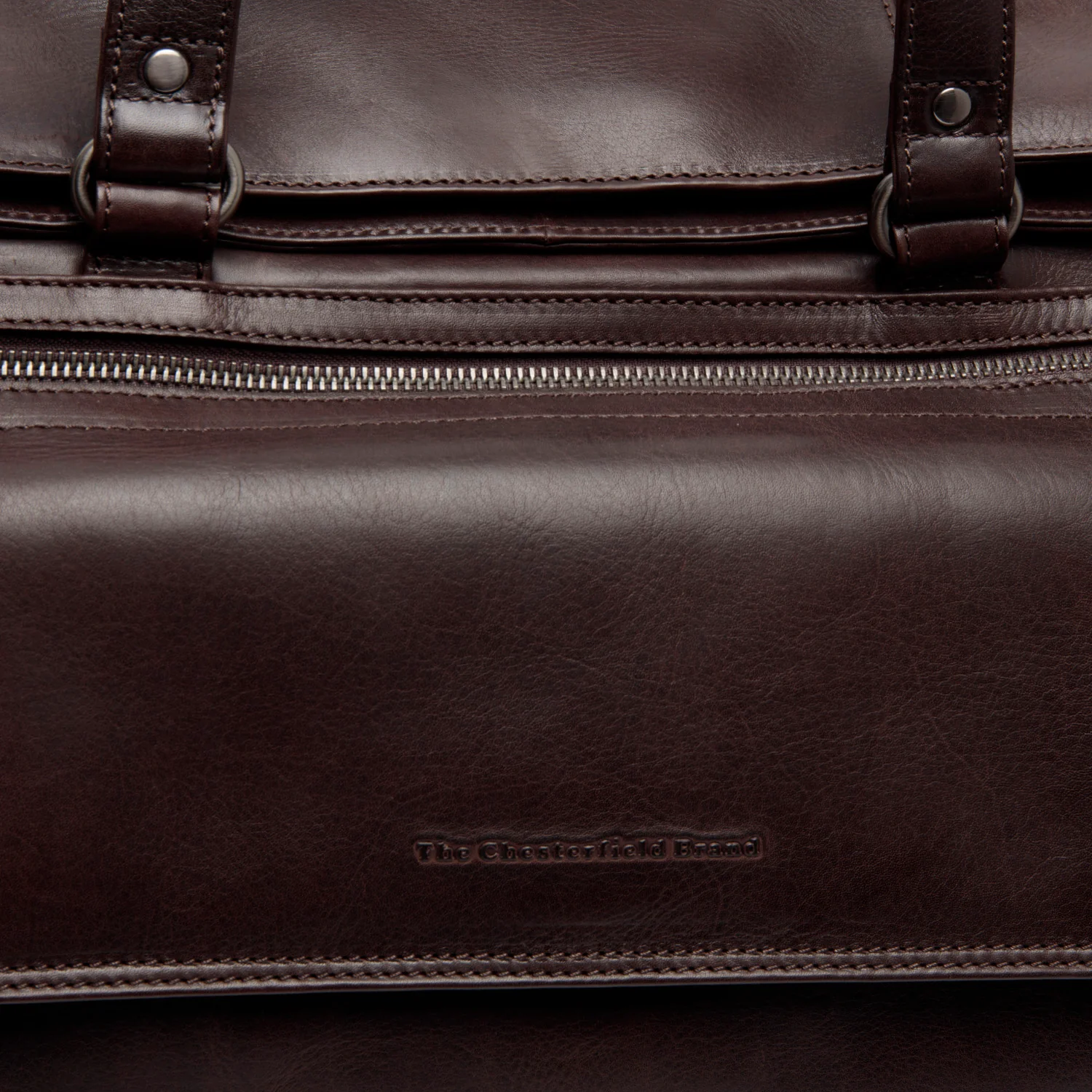 Leather Weekender Bag Brown Lazio - Image 5