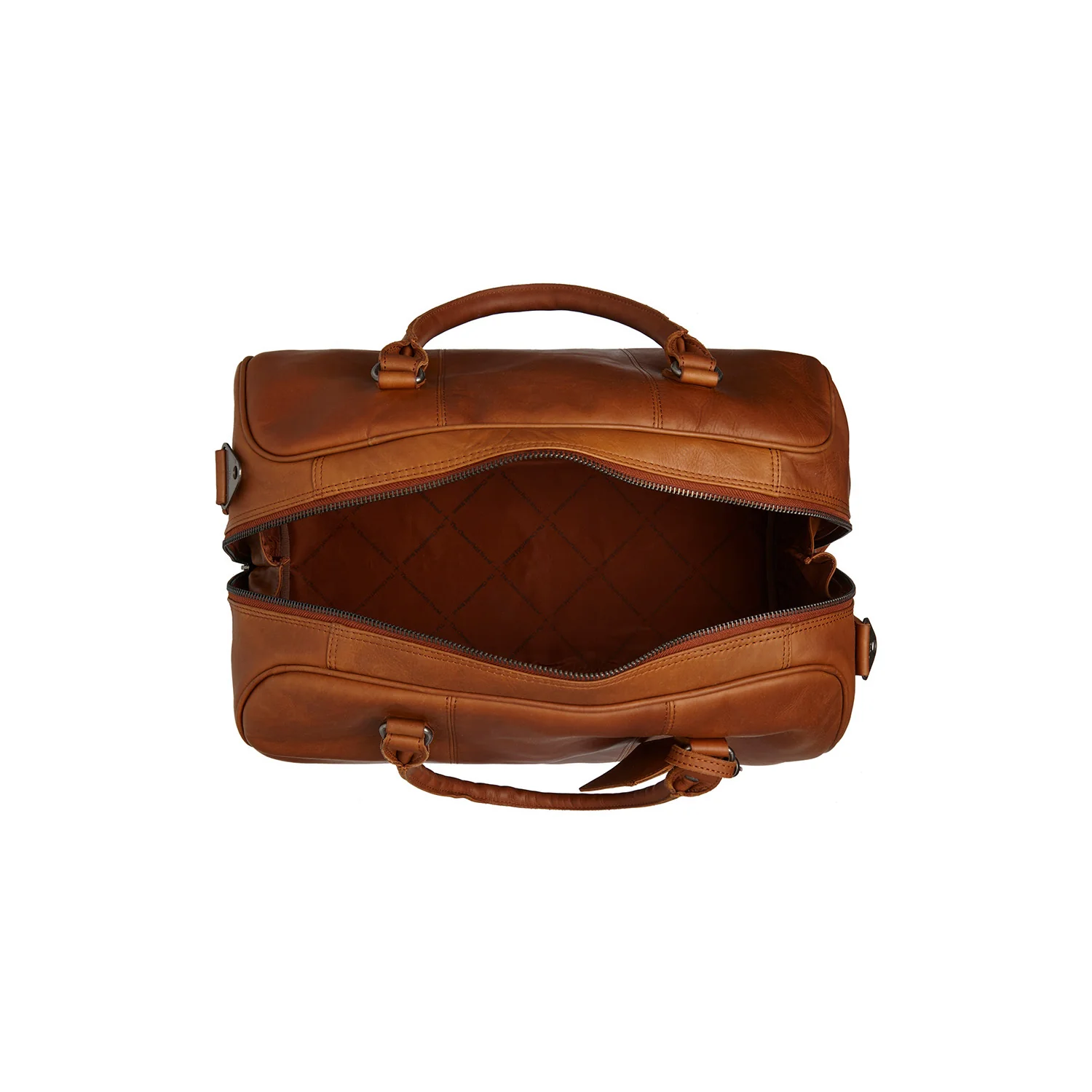 Leather Weekender Bag Cognac Liam - Image 7