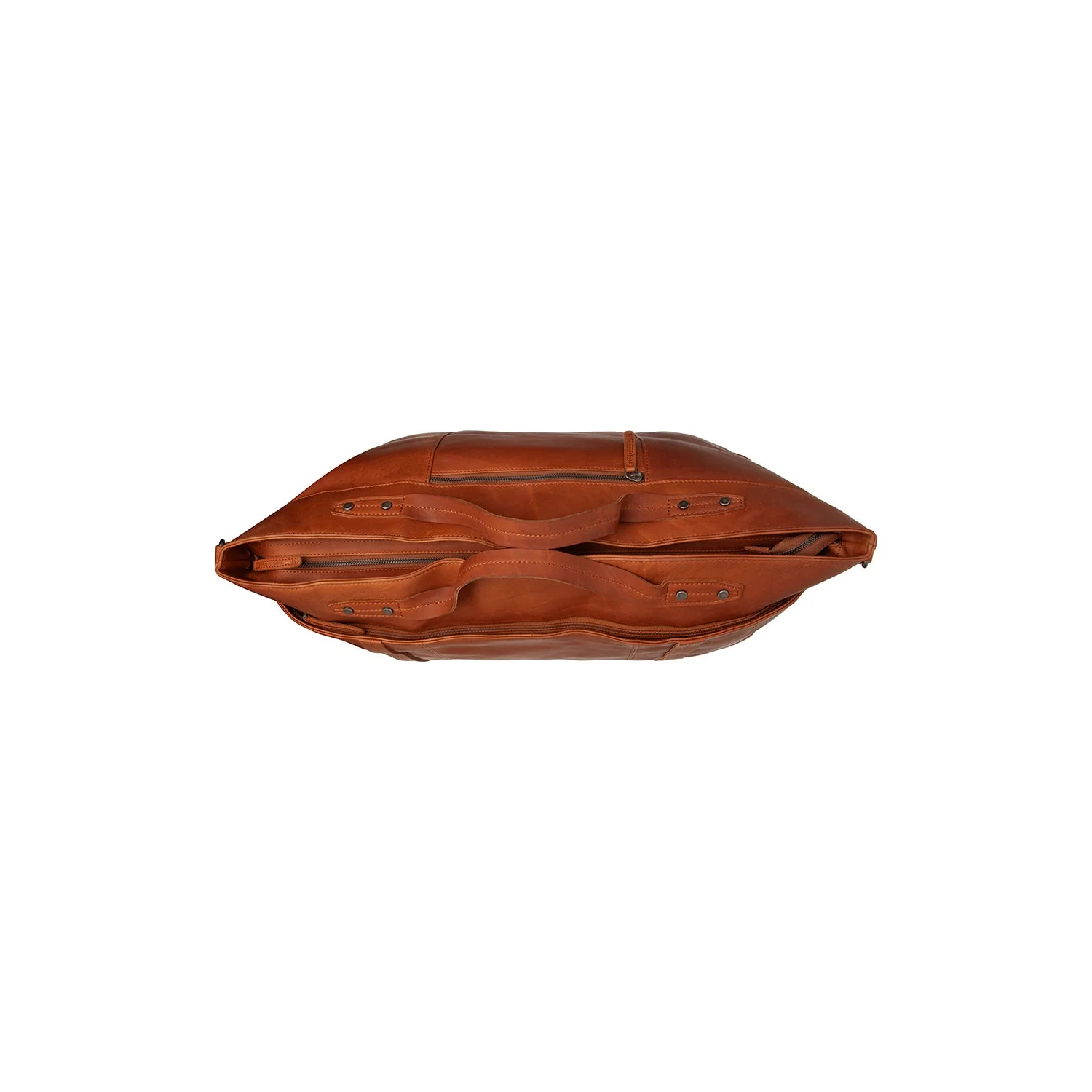 Leather Weekender Bag Cognac Mark - Image 3
