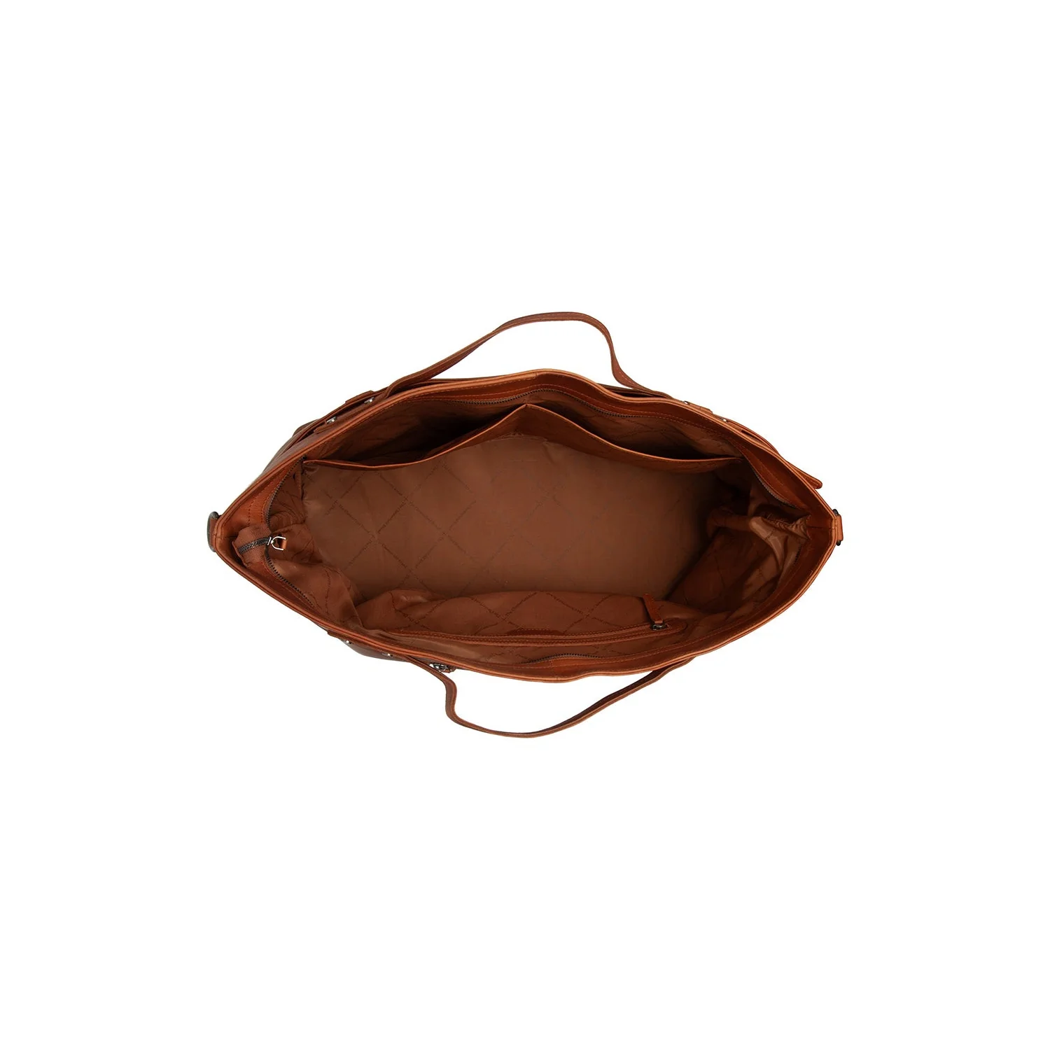 Leather Weekender Bag Cognac Mark - Image 4