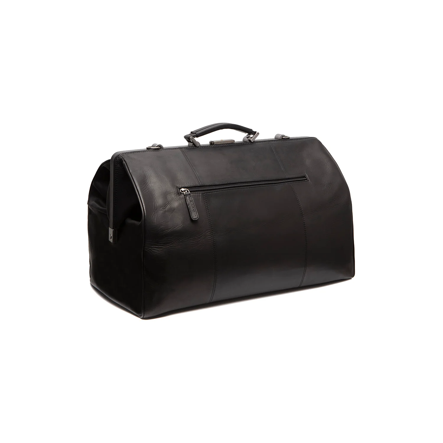 Leather Weekender Bag Black Corfu - Image 5