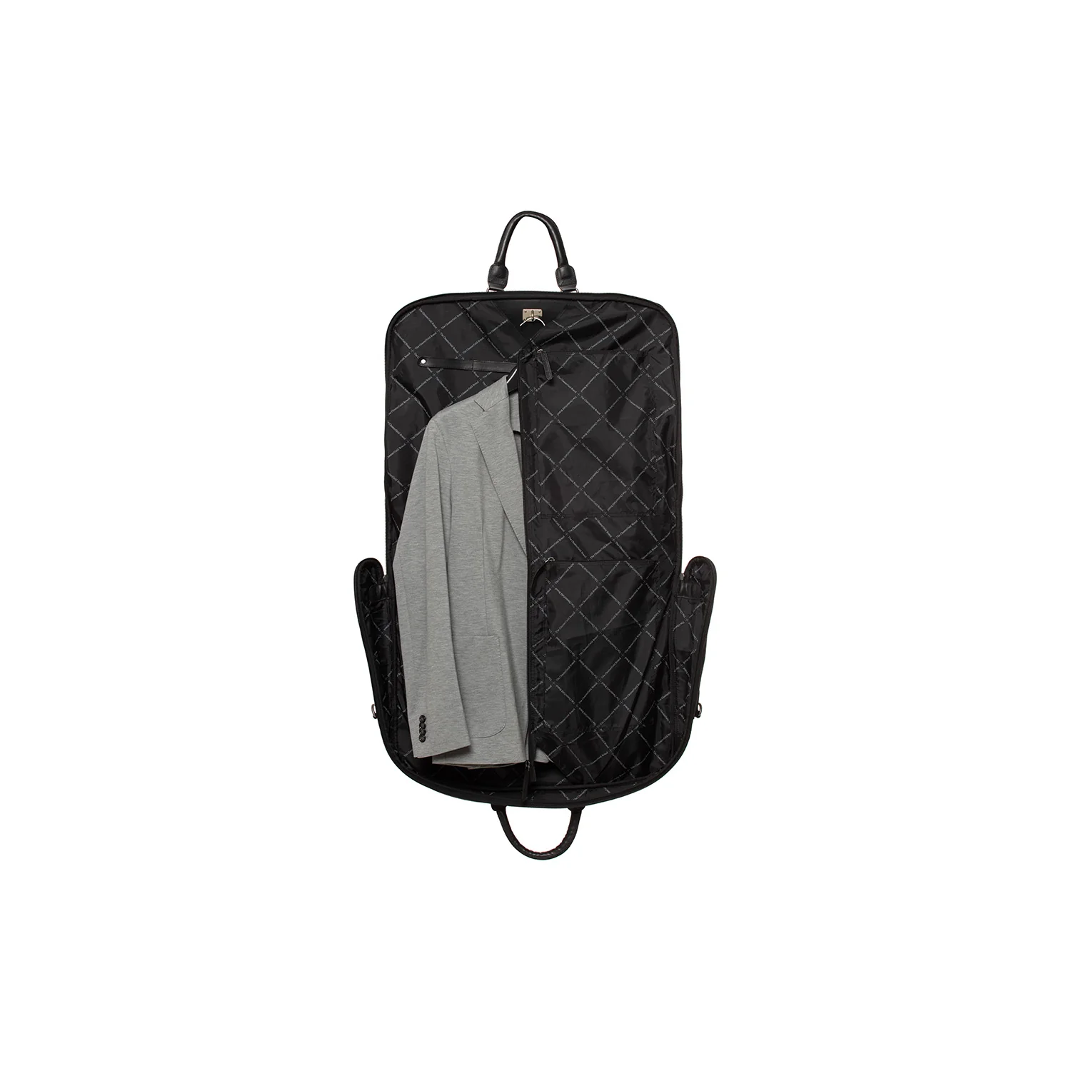 Leather Garment Bag Black Josh - Image 2