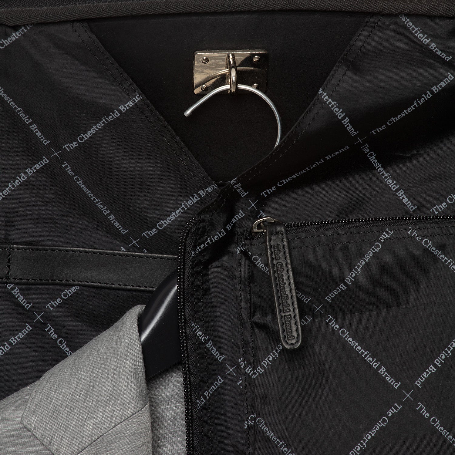 Leather Garment Bag Black Josh - Image 6