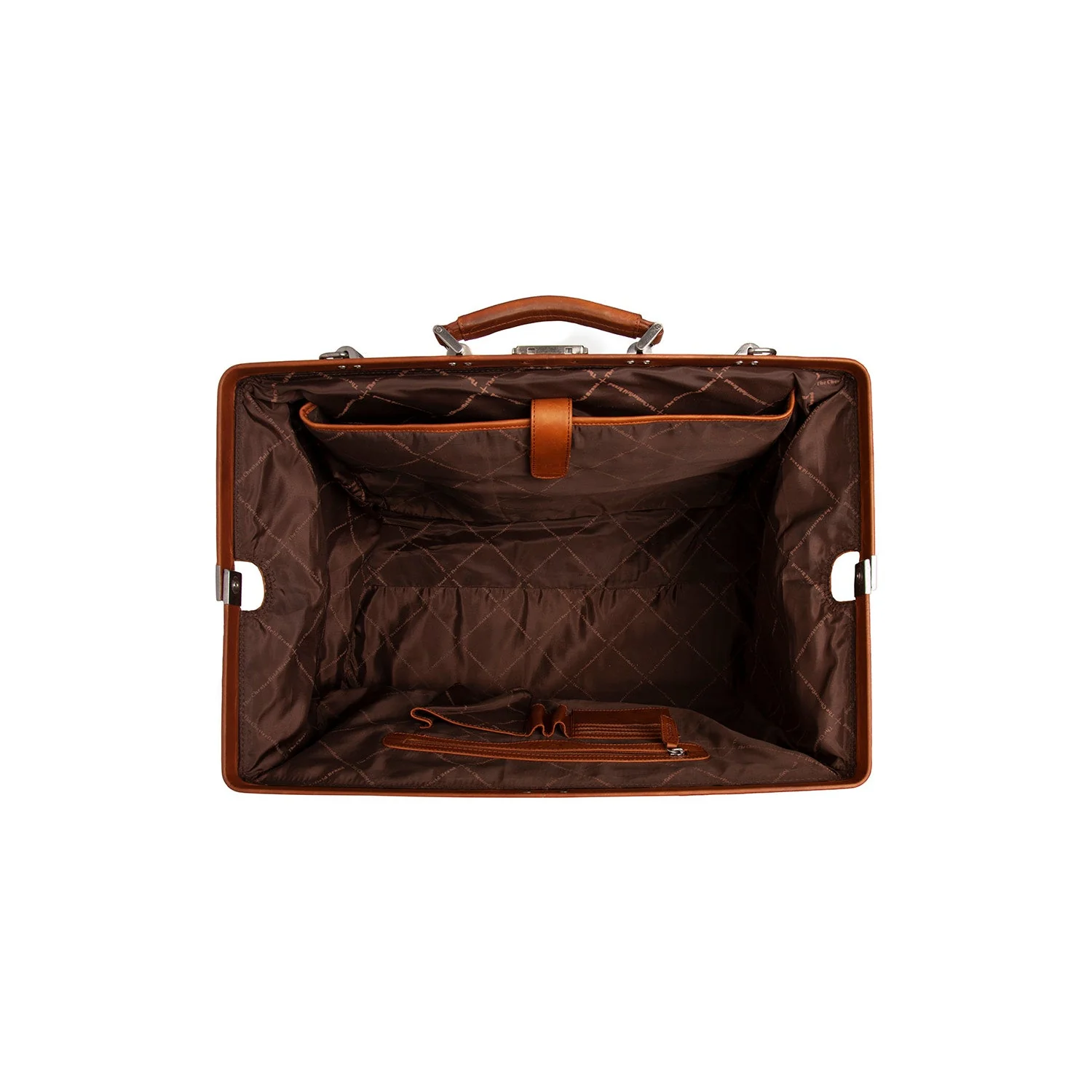 Leather Weekender Bag Cognac Corfu - Image 5