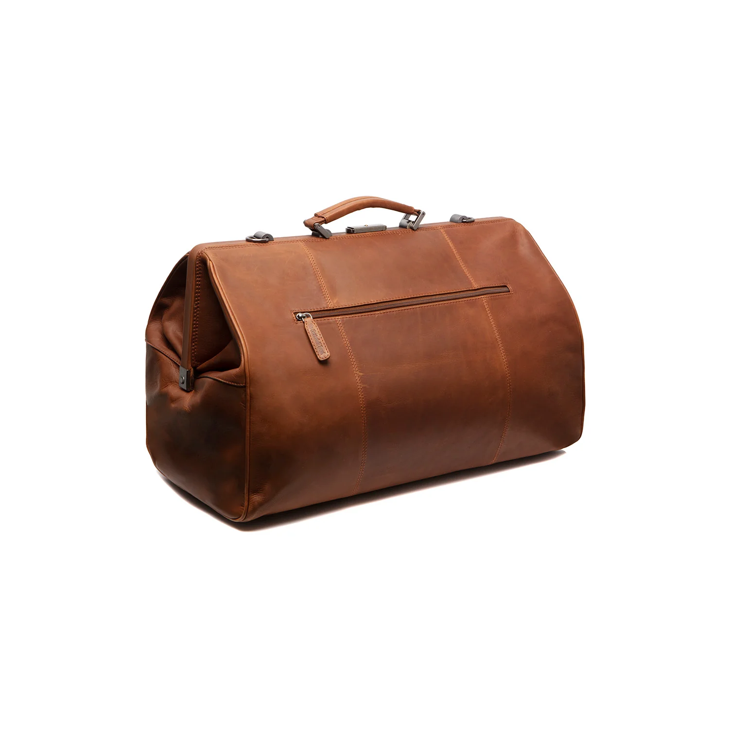 Leather Weekender Bag Cognac Corfu - Image 6