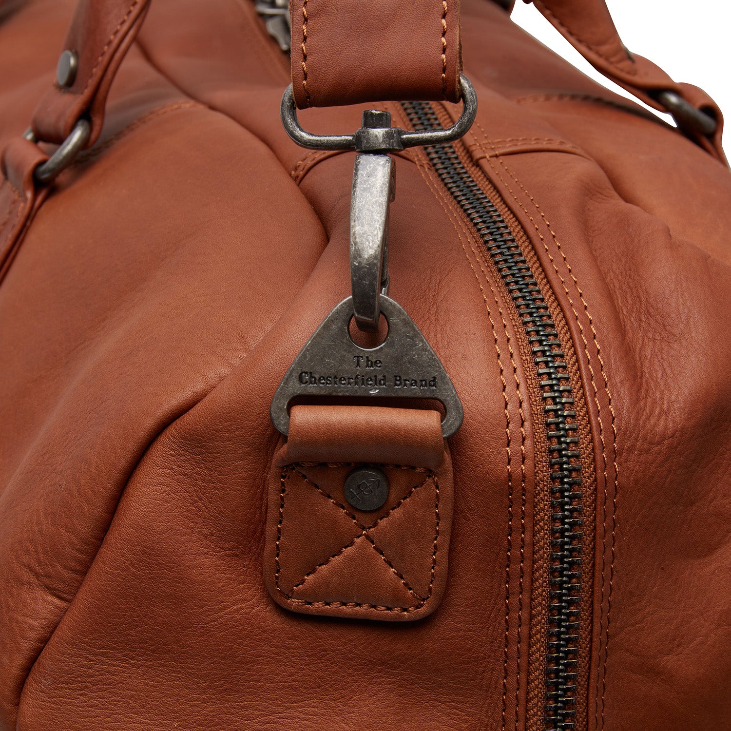 Leather Weekender Bag Cognac Melbourne - Image 4