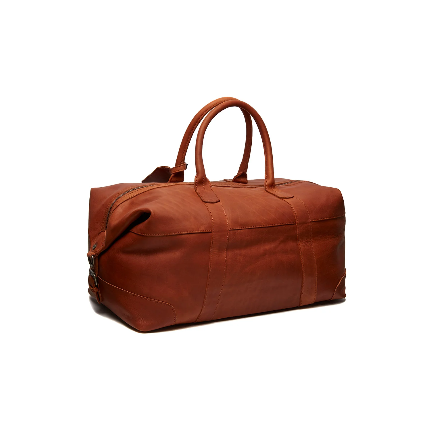 Leather Weekender Bag Cognac Portsmouth - Image 6
