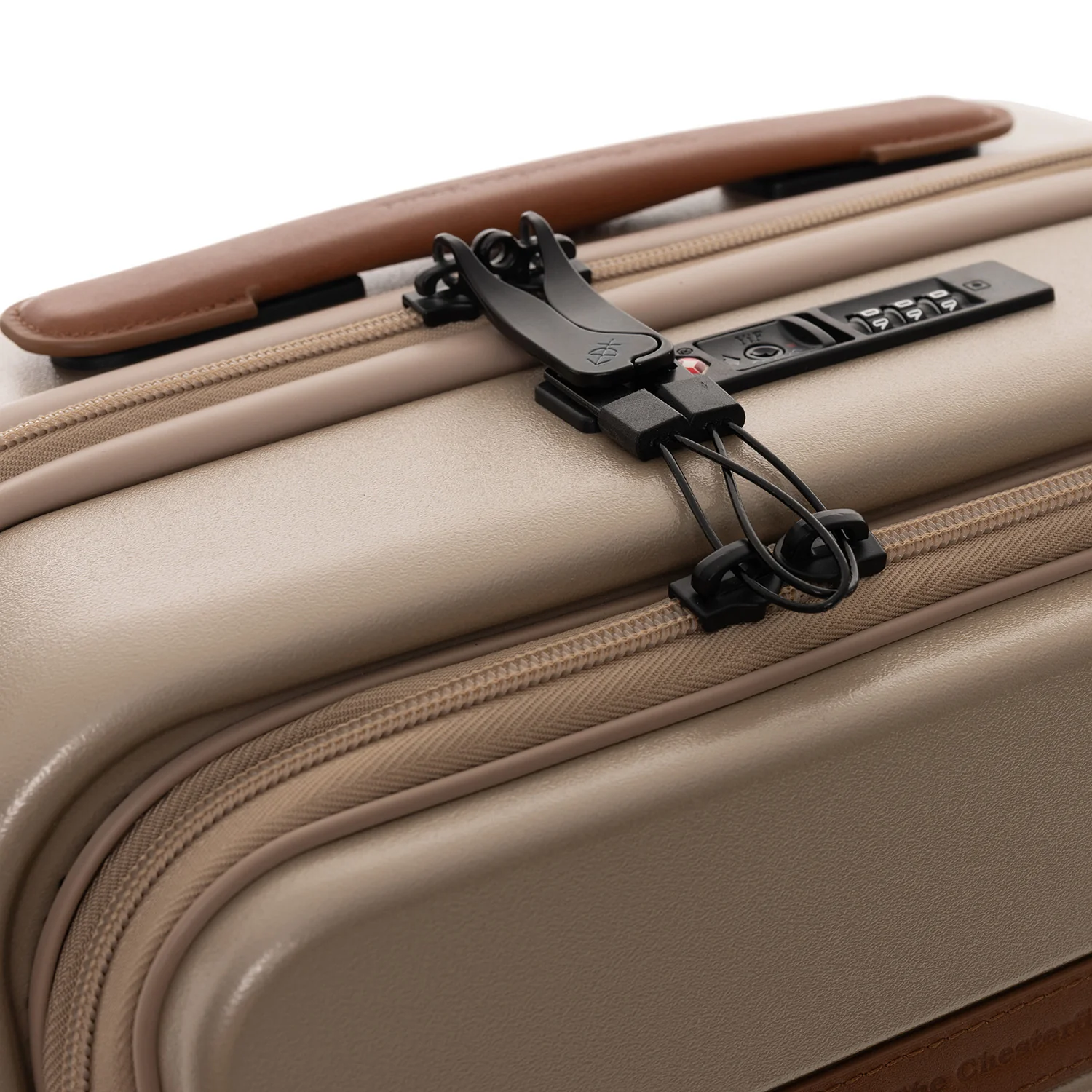 Hand Luggage Suitcase Front Pocket Champagne Zuna - Image 3